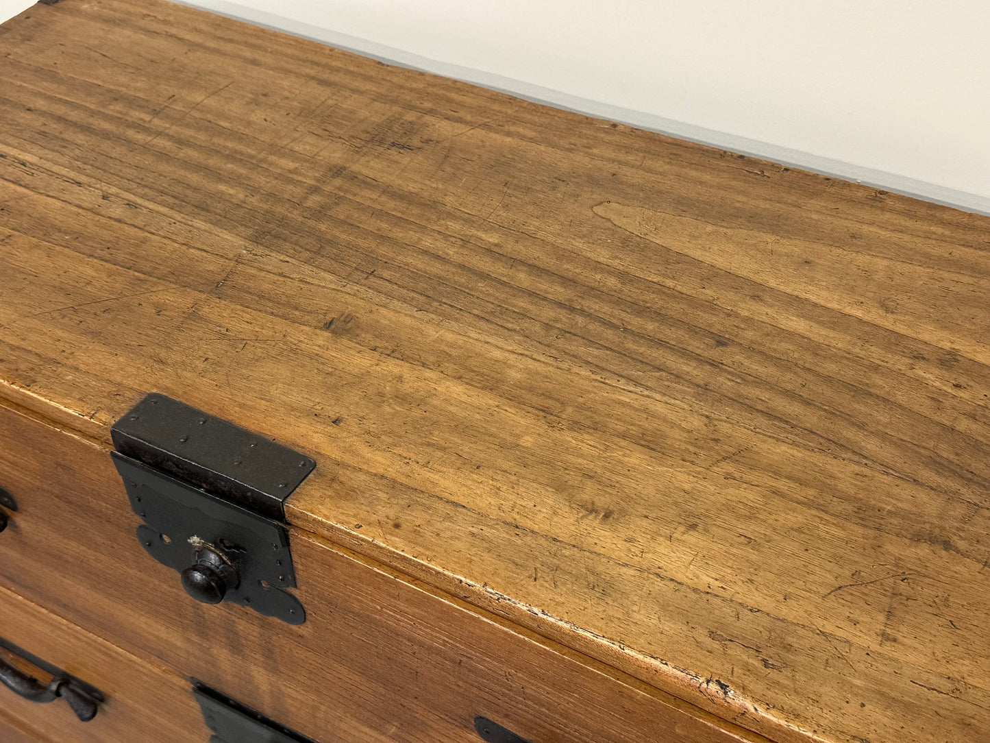 Antique Japanese Clothing Tansu Meiji Era c1880’s Kiri Wood 40.5"H