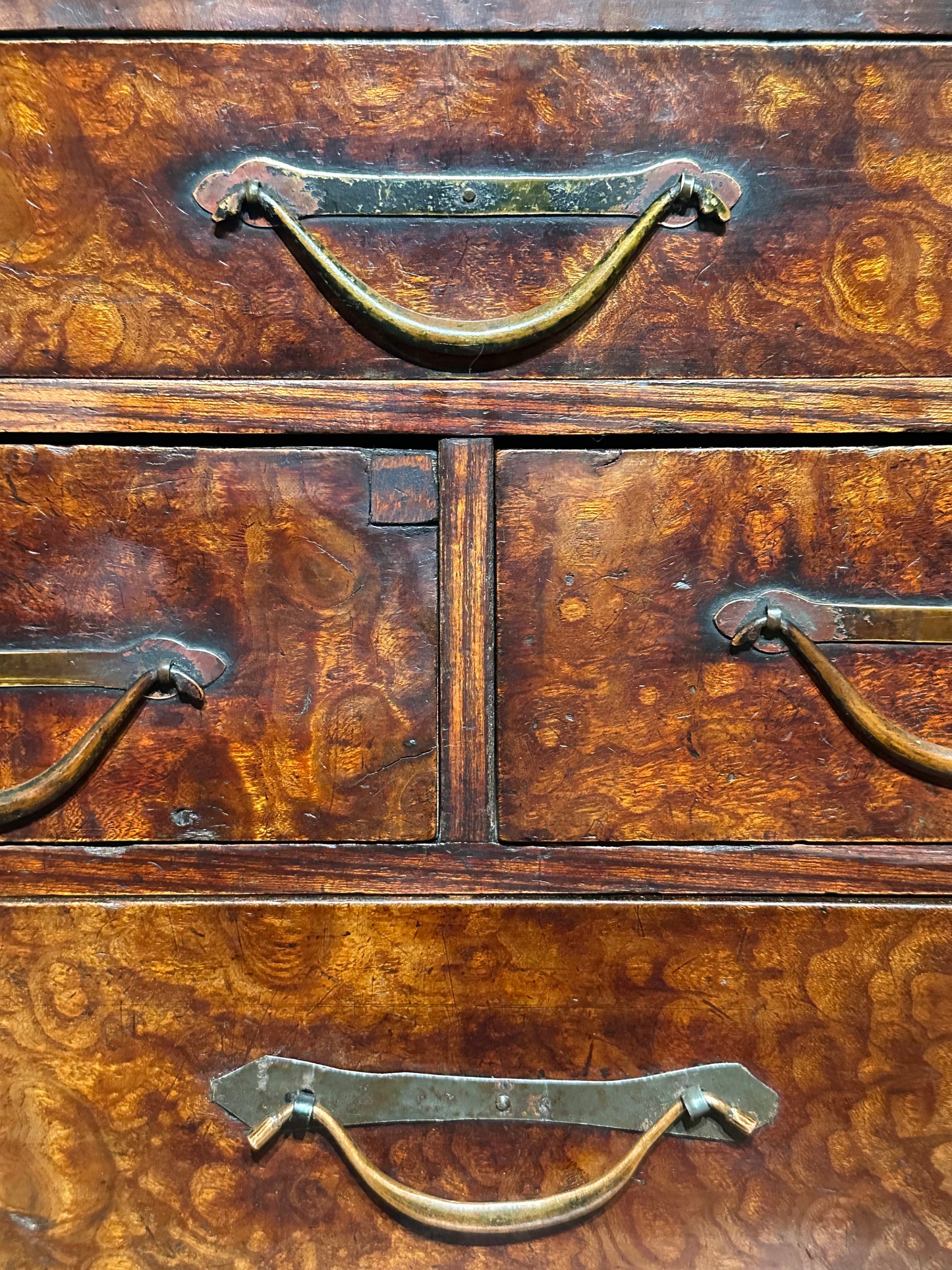 Antique Japanese 4 Drawer Kyodai Vanity Tansu Mullberry Wood 14" Haribako
