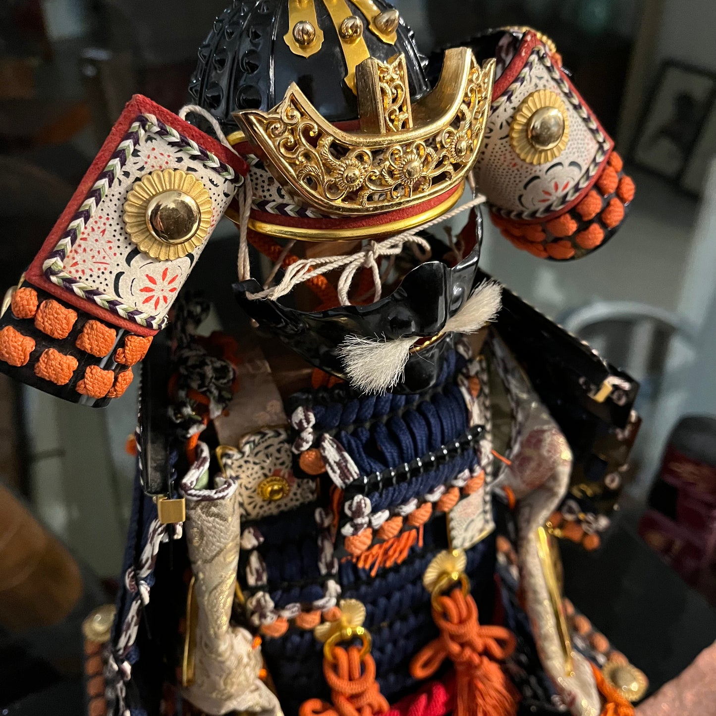 Vintage Japanese Boys' Day Samurai Armor Helmet w/ Presentation Box