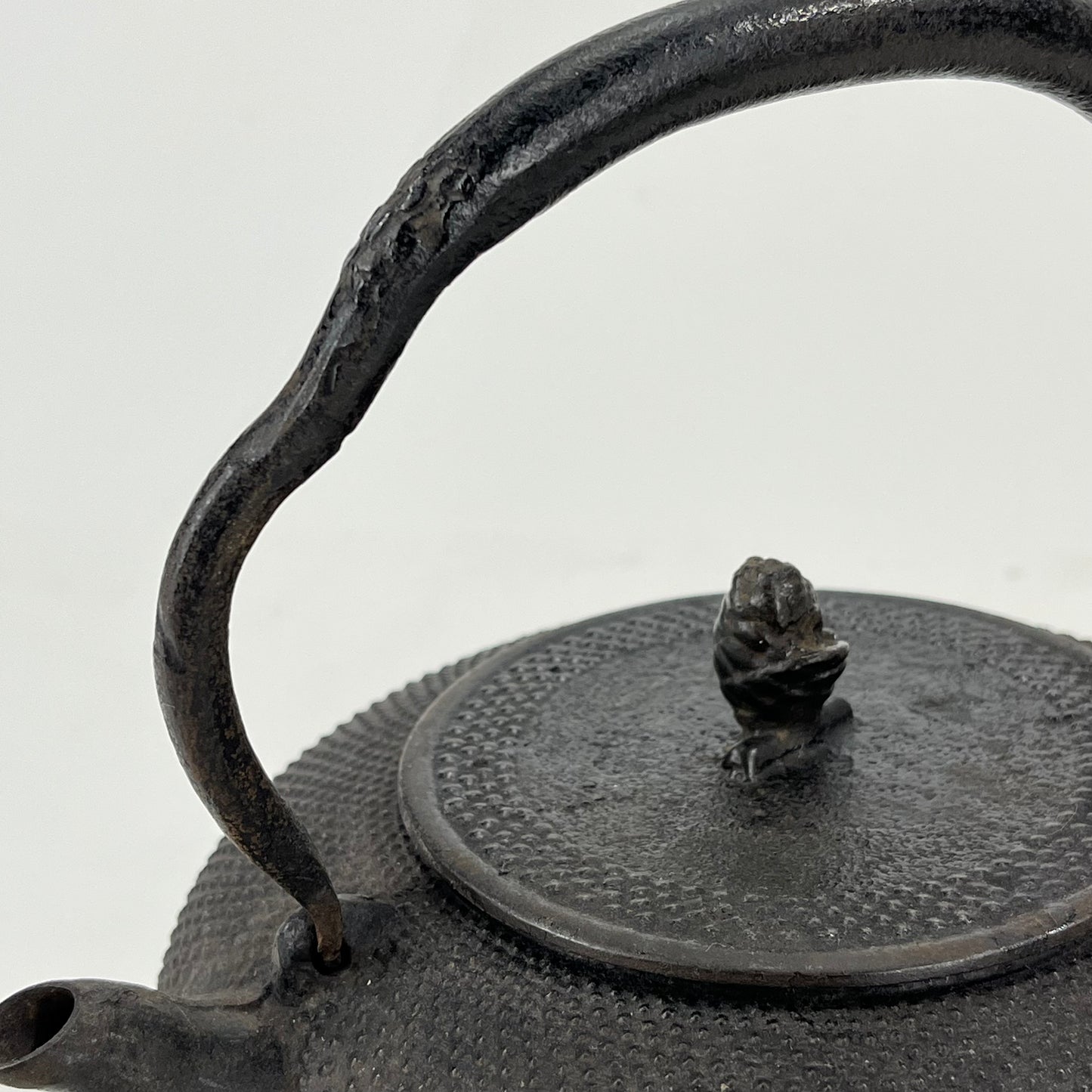 Antique Japanese Iron Kettle Tetsubin Fully Restored Functional 8"