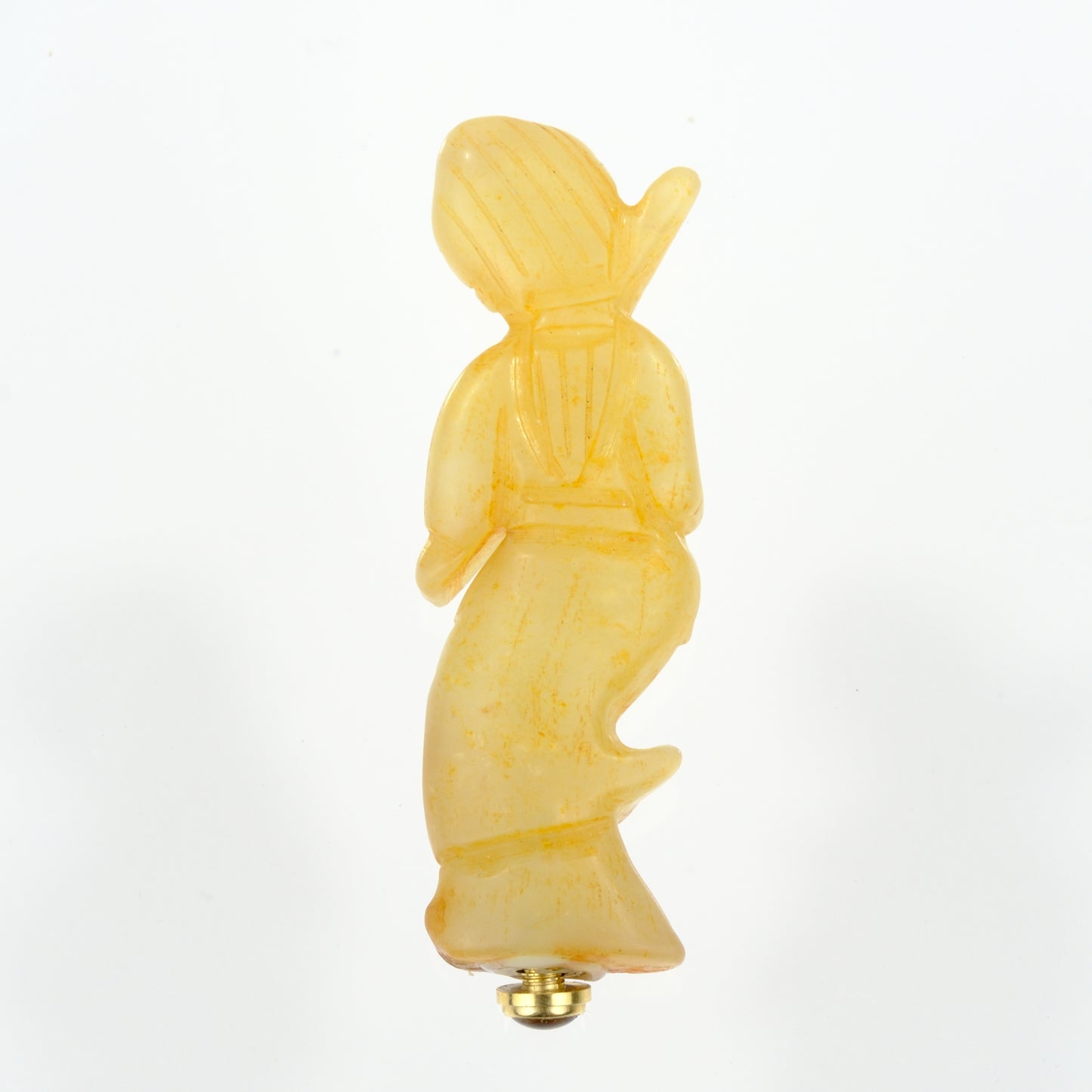 Vintage Chinese Natural Stone Snuff Bottle Quan Yin 3"H
