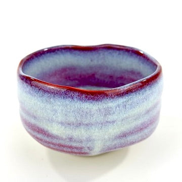 Japanese Handmade Chawan Matcha Tea Bowl Sakura Unofu Cherry Blossom Pink Purple Glaze NEW 5"