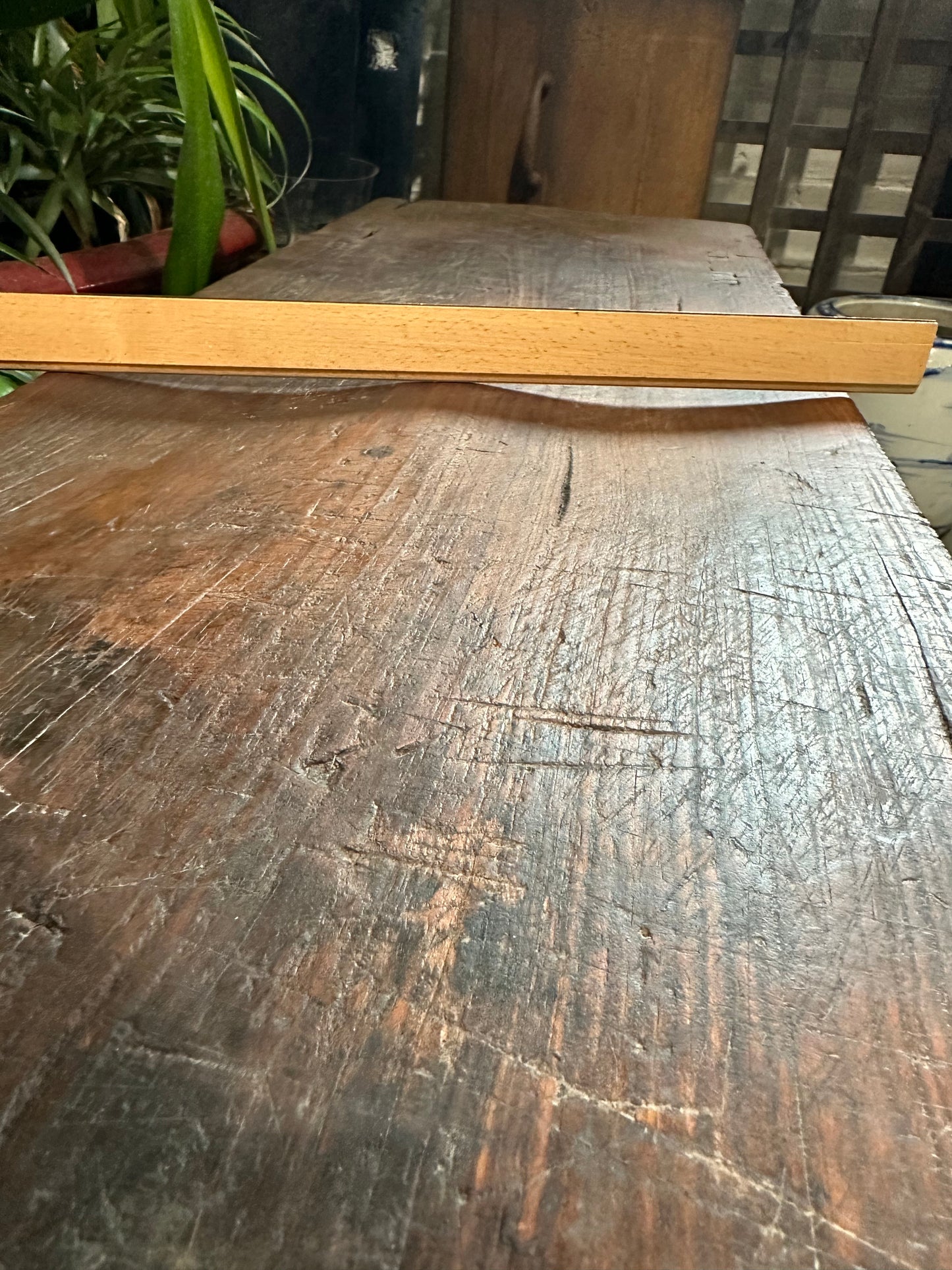 Antique Chinese 19th Century Farm House Bench 46"L