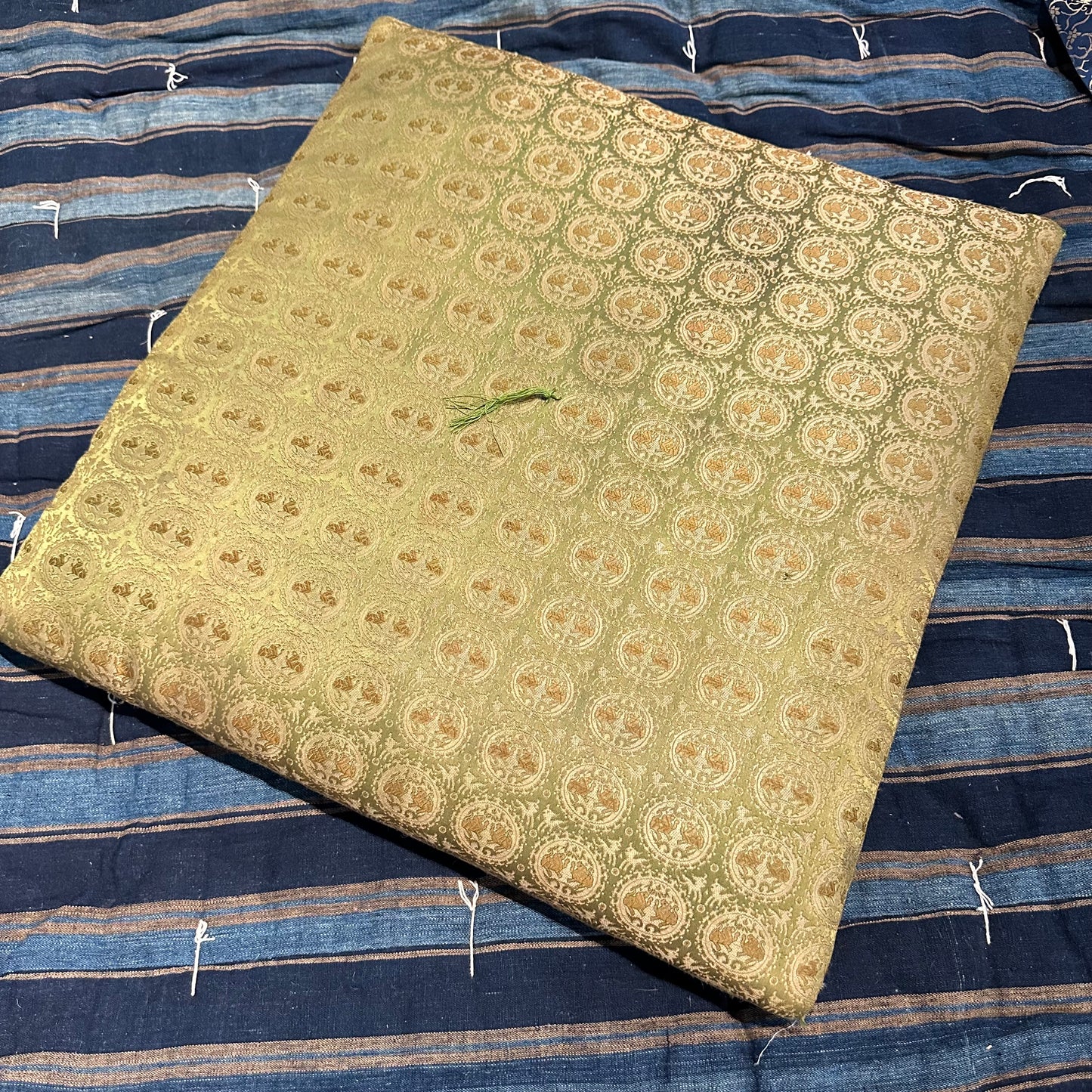 Vintage Japanese Zabuton Large Meditation Cushion Pillow Yellow