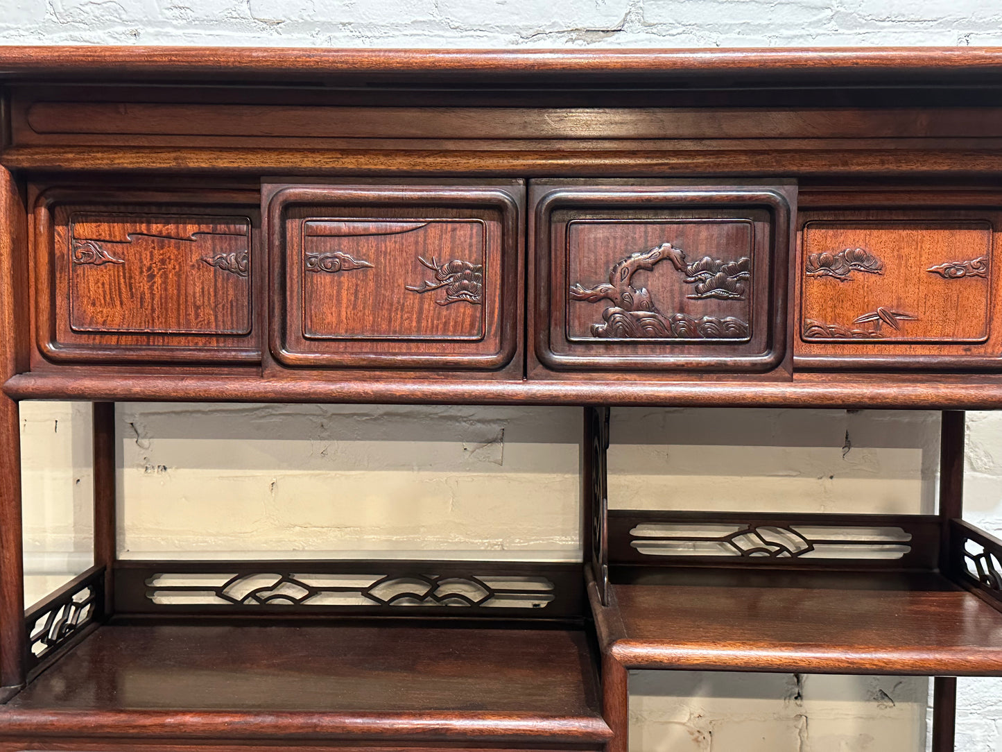 Antique Japanese Chadansu Tea Display Tansu Hongmu 36"H