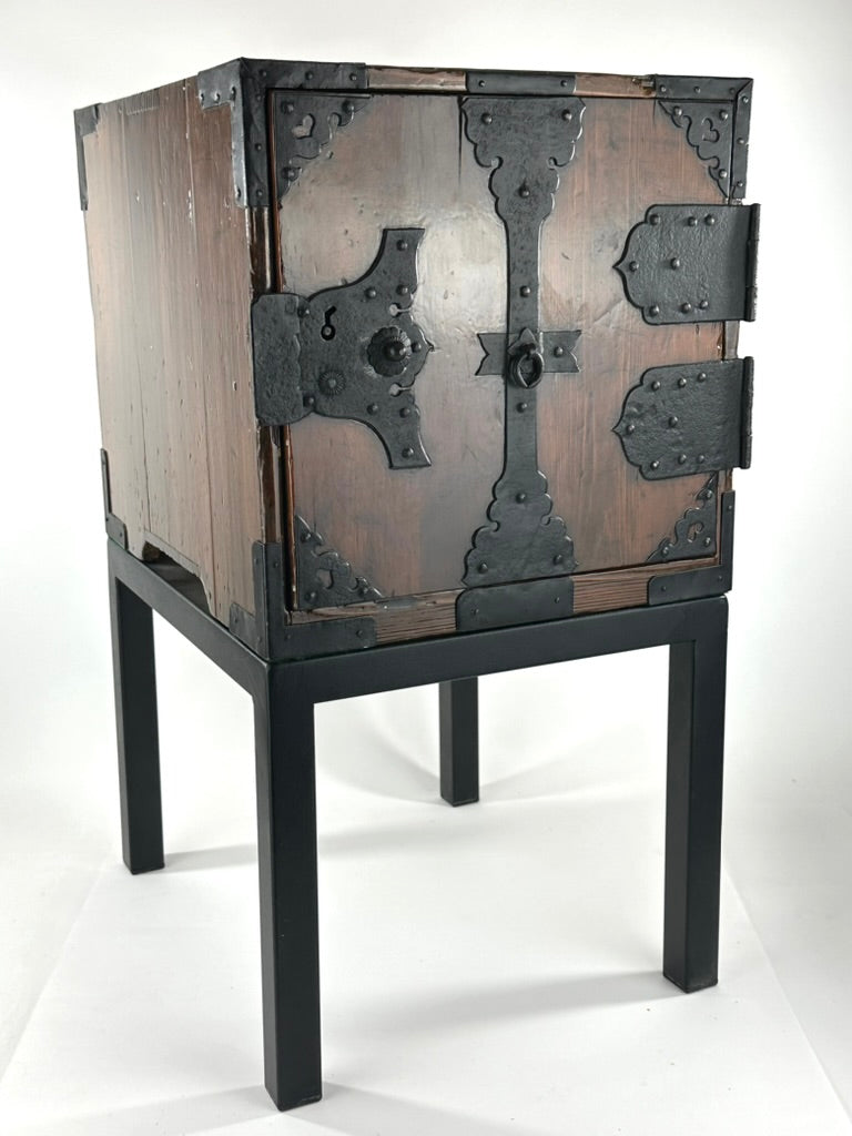 Antique Japanese Funadansu Ship Chest Sugi Iron Hardware Edo Period Custom Stand c1840 21"H