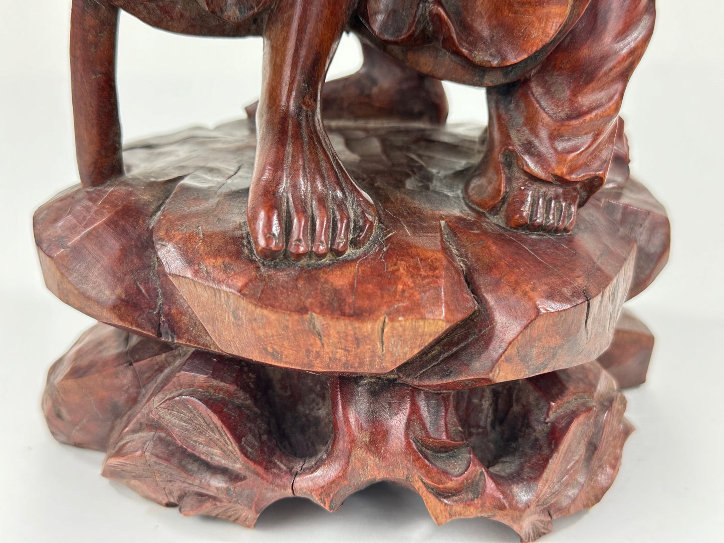 Antique Chinese Carved Wooden Statue of Shoulao 19”