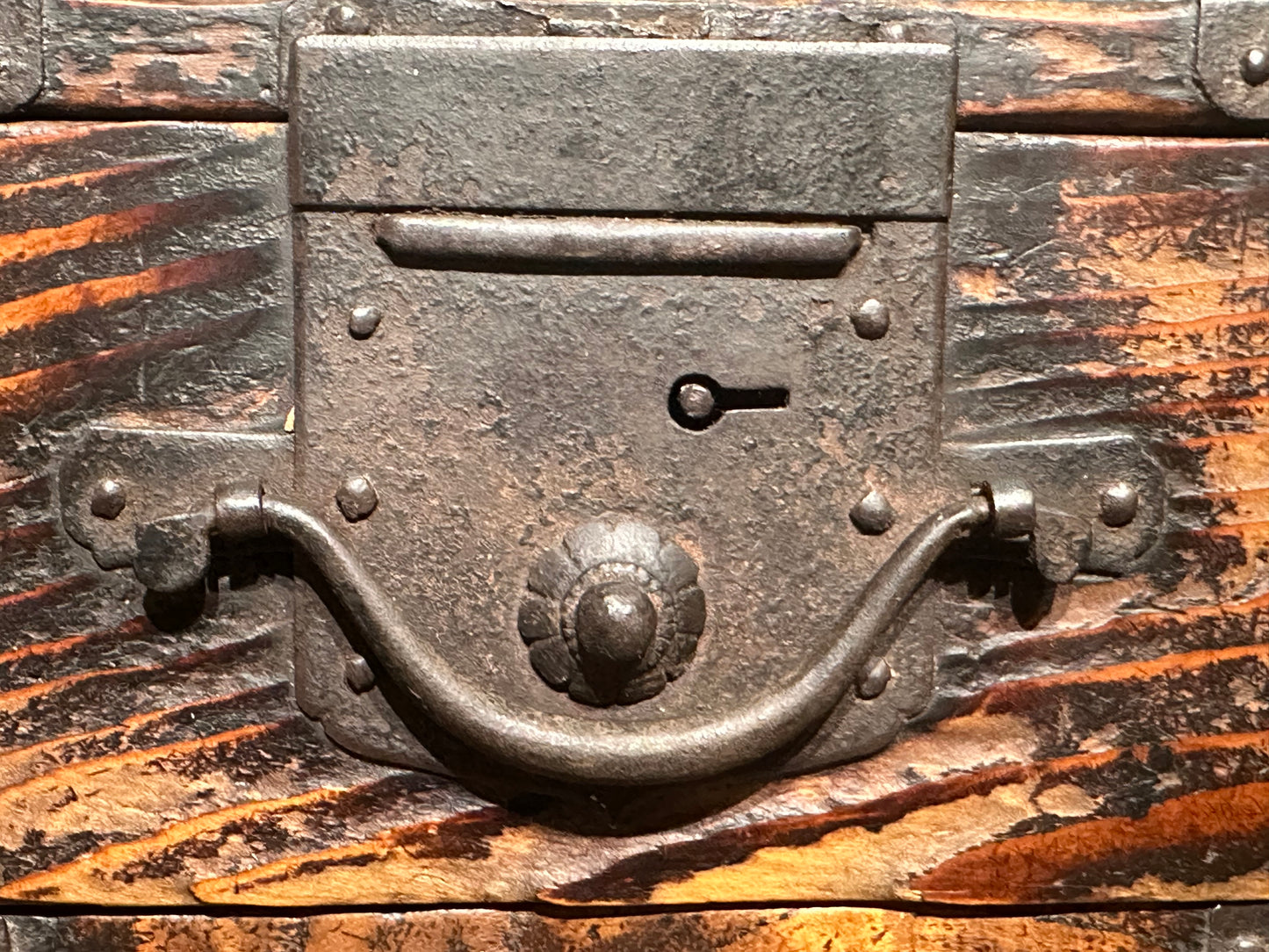 Antique Japanese Meiji c1881 Sugi Wood Suzuribako Ballot Box Tansu Chest 15”