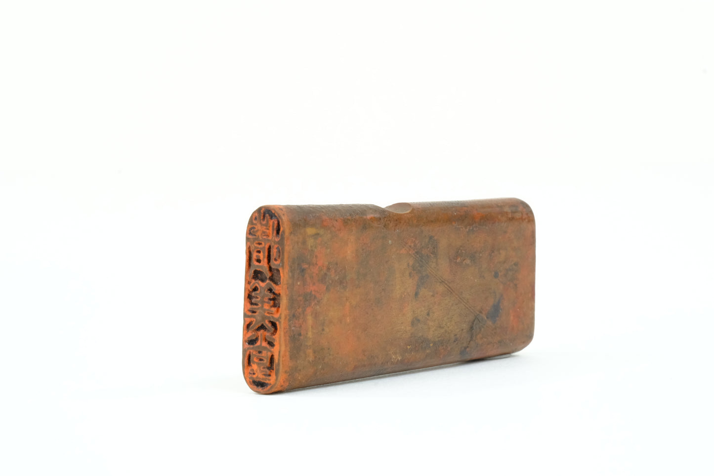 Antique Hand Carved Inkan Stamp in Boxwood 2.5"
