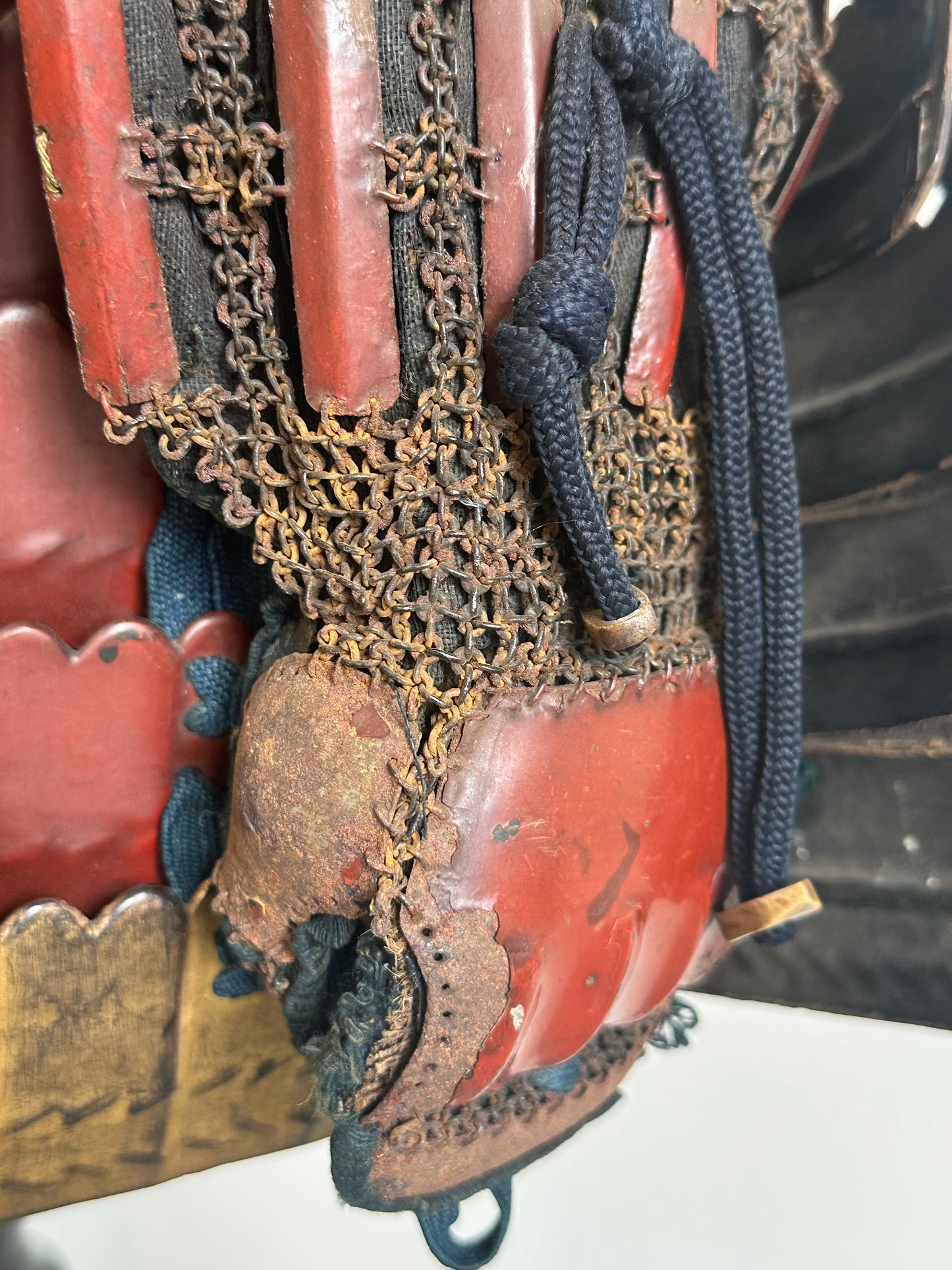 Antique Japanese Edo Era c1700’s Samurai Armor Chain Mail Lacquer
