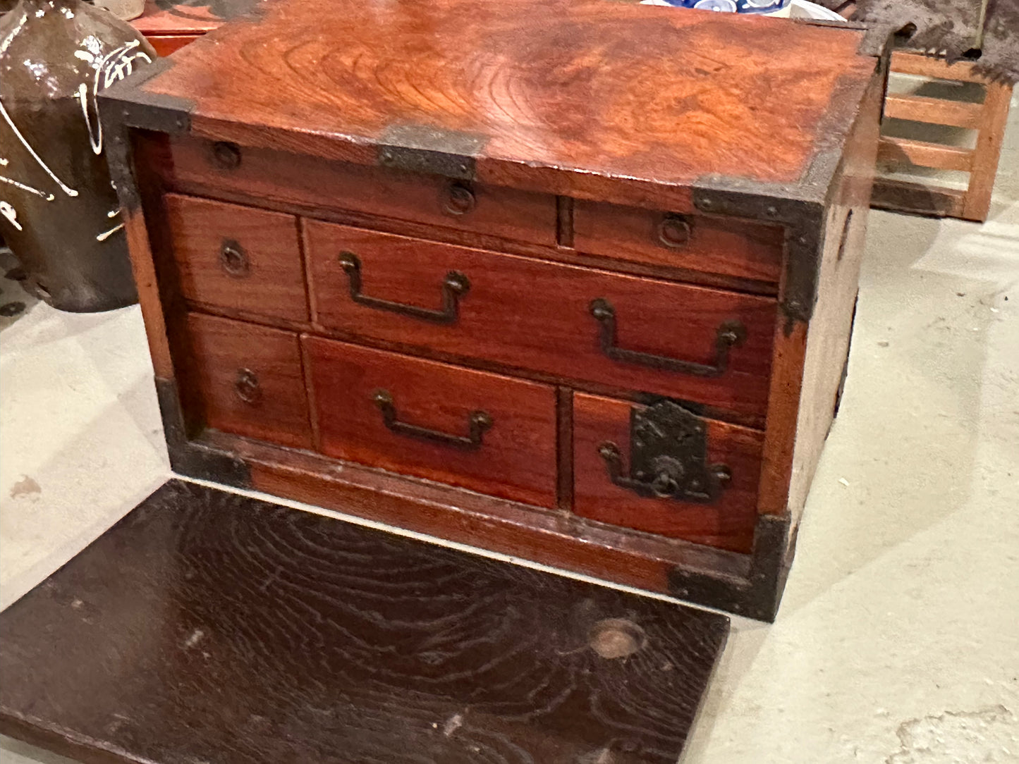 Antique Japanese Edo Era (1800’s) Funadansu Document Tansu Chest