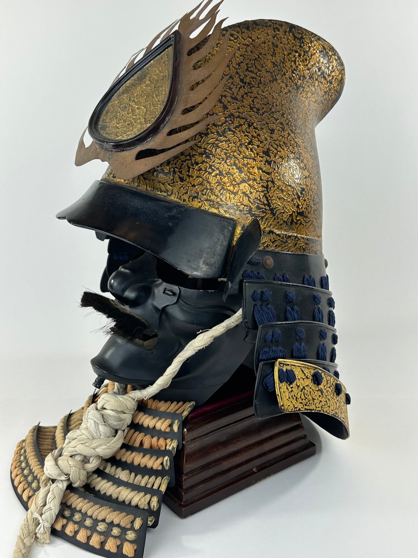 Japanese Edo Period Eboshi Kawari Kabuto w/ Flaming Jewel Maedate Rare LS#115
