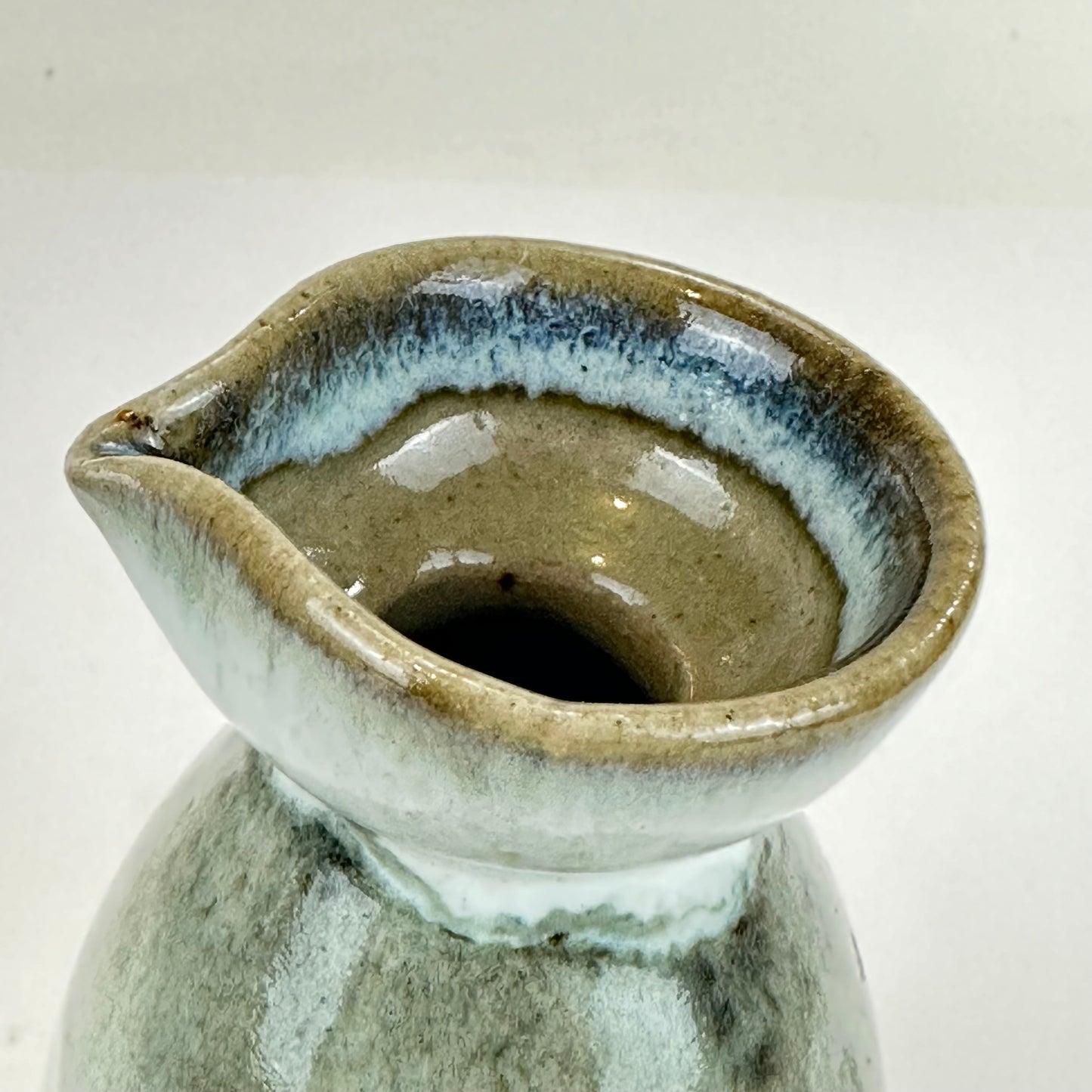 Vintage Japanese Sake Bottle Tokkuri Drip Glaze