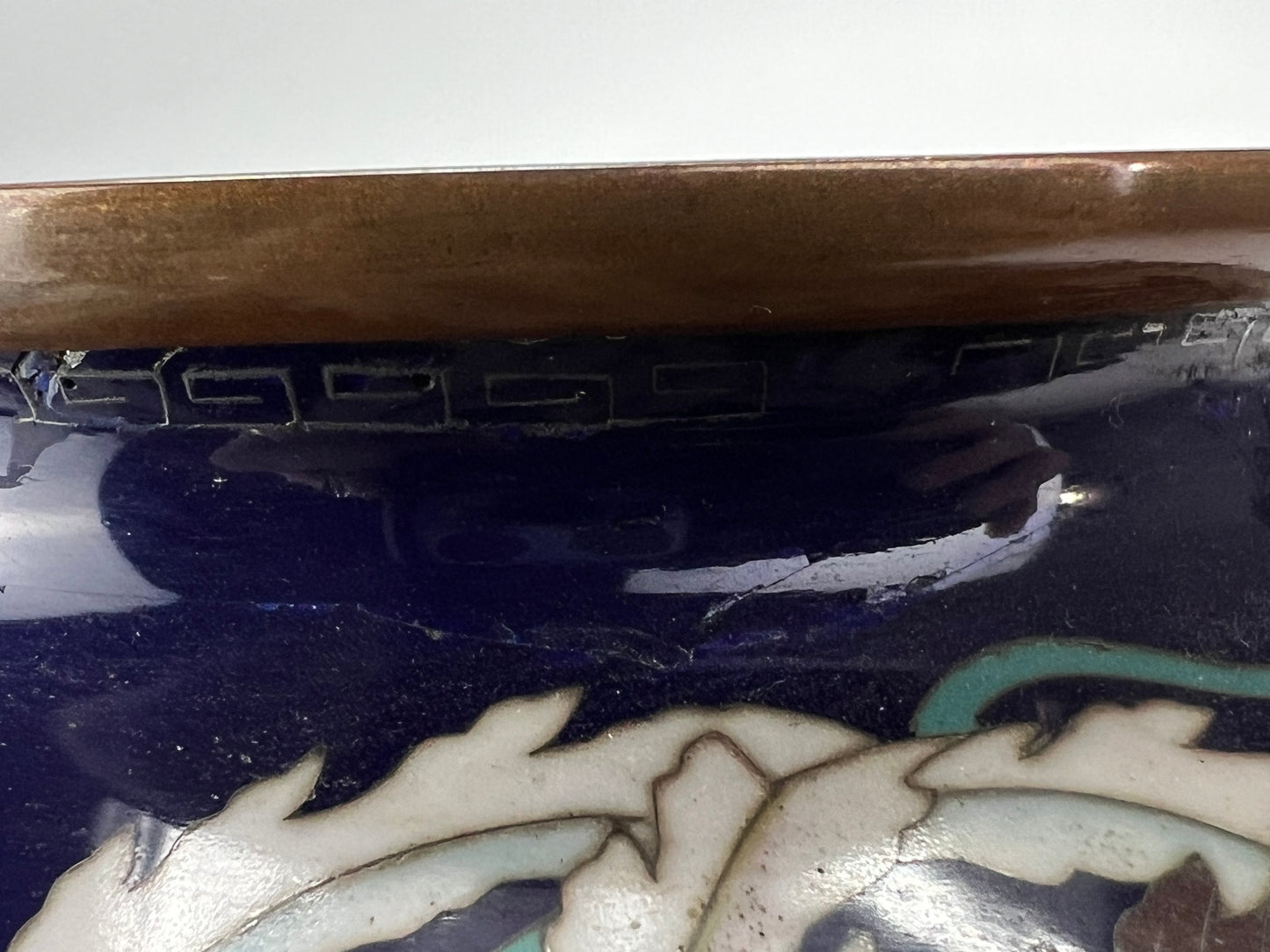 Antique Japanese Meiji Era (late 1800's) Cloisonné Vase Phoenix & Dragon 12”