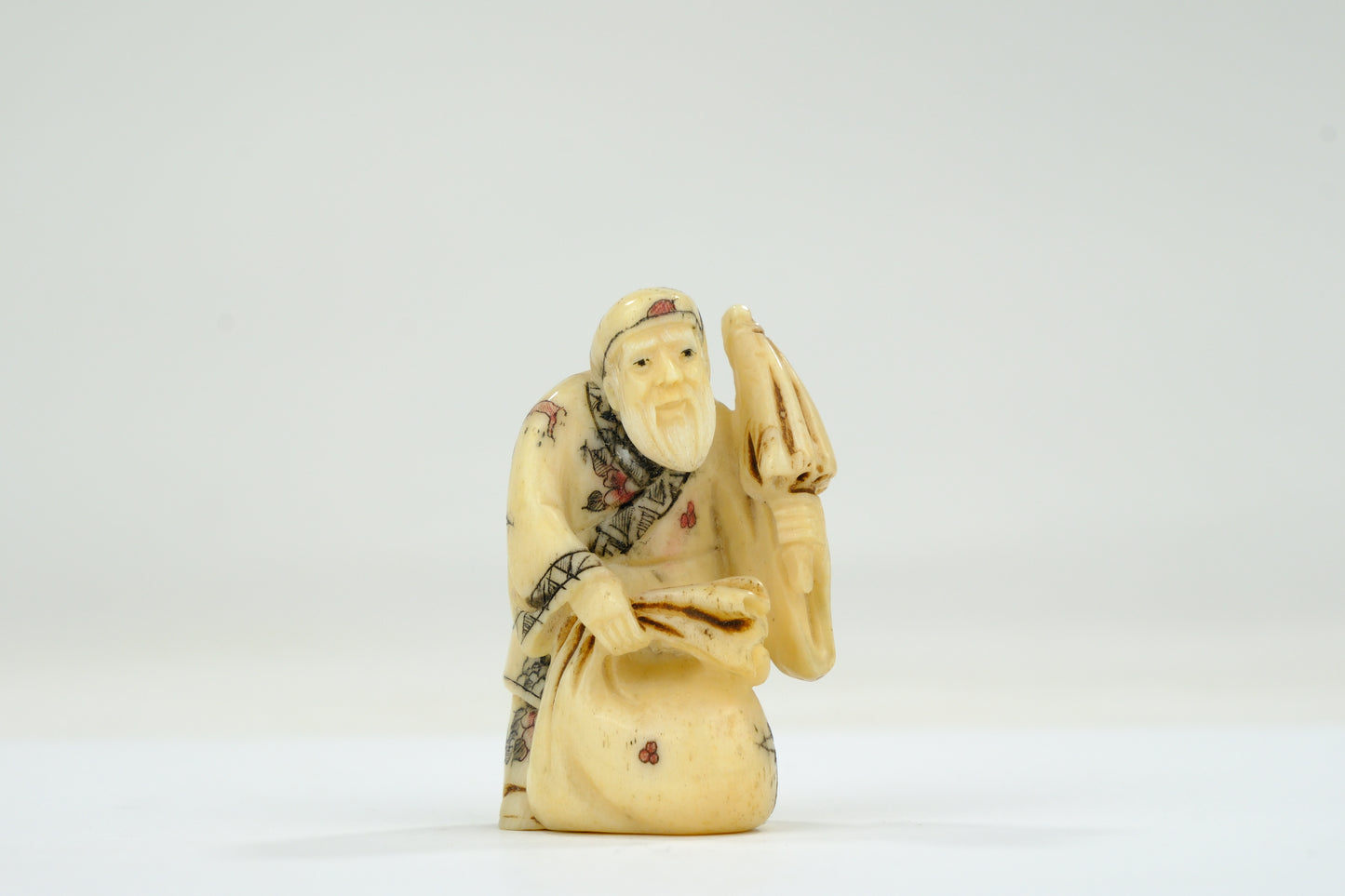 Vintage Chinese Figurine / Netsuke Hand Carved Oxbone ~2”H