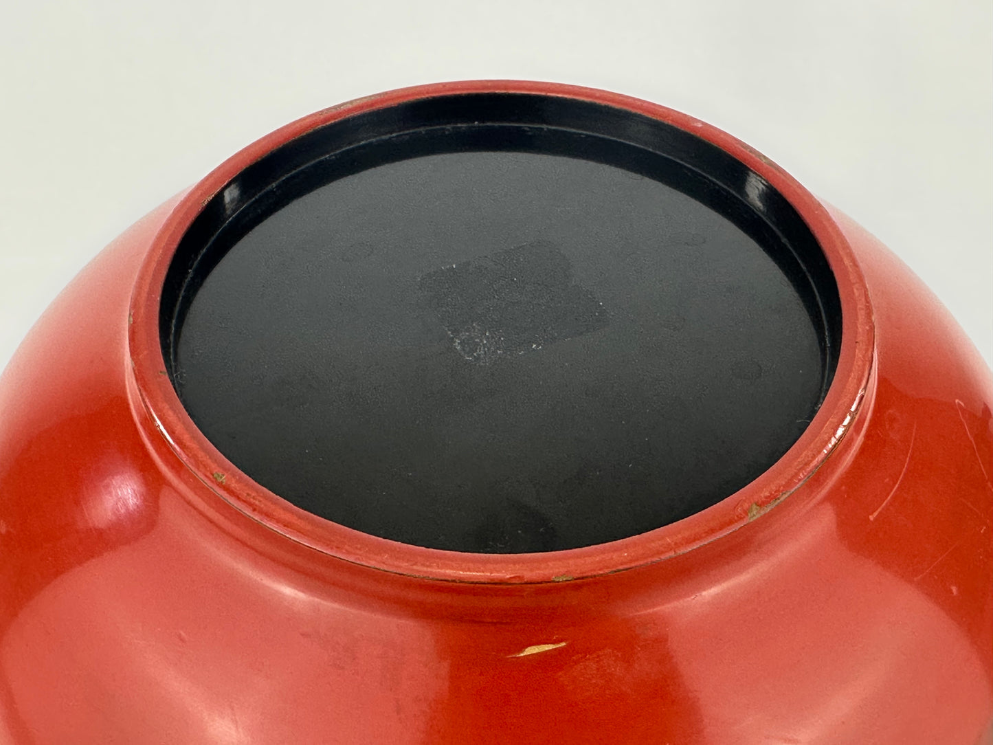 Antique Japanese Meiji Era Negoro Lacquer Lidded Bowl Matching Tray 9.5"