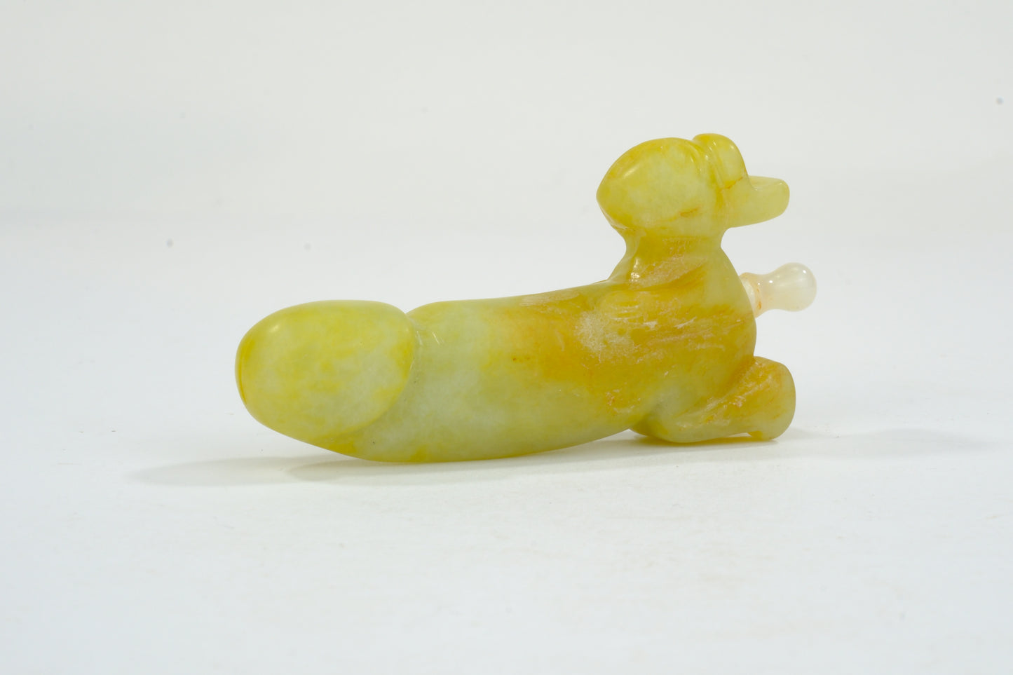Vintage Chinese Natural Carved Stone Snuff Bottle Erotic Motif 3"