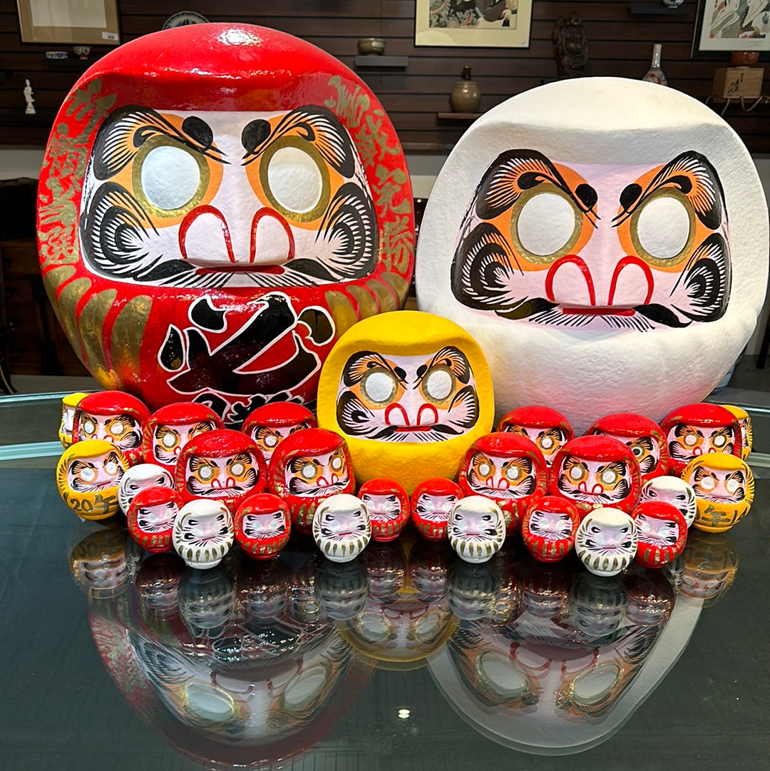 Japanese Traditional Papier-mâché Daruma Wishing Doll in Red 25”H