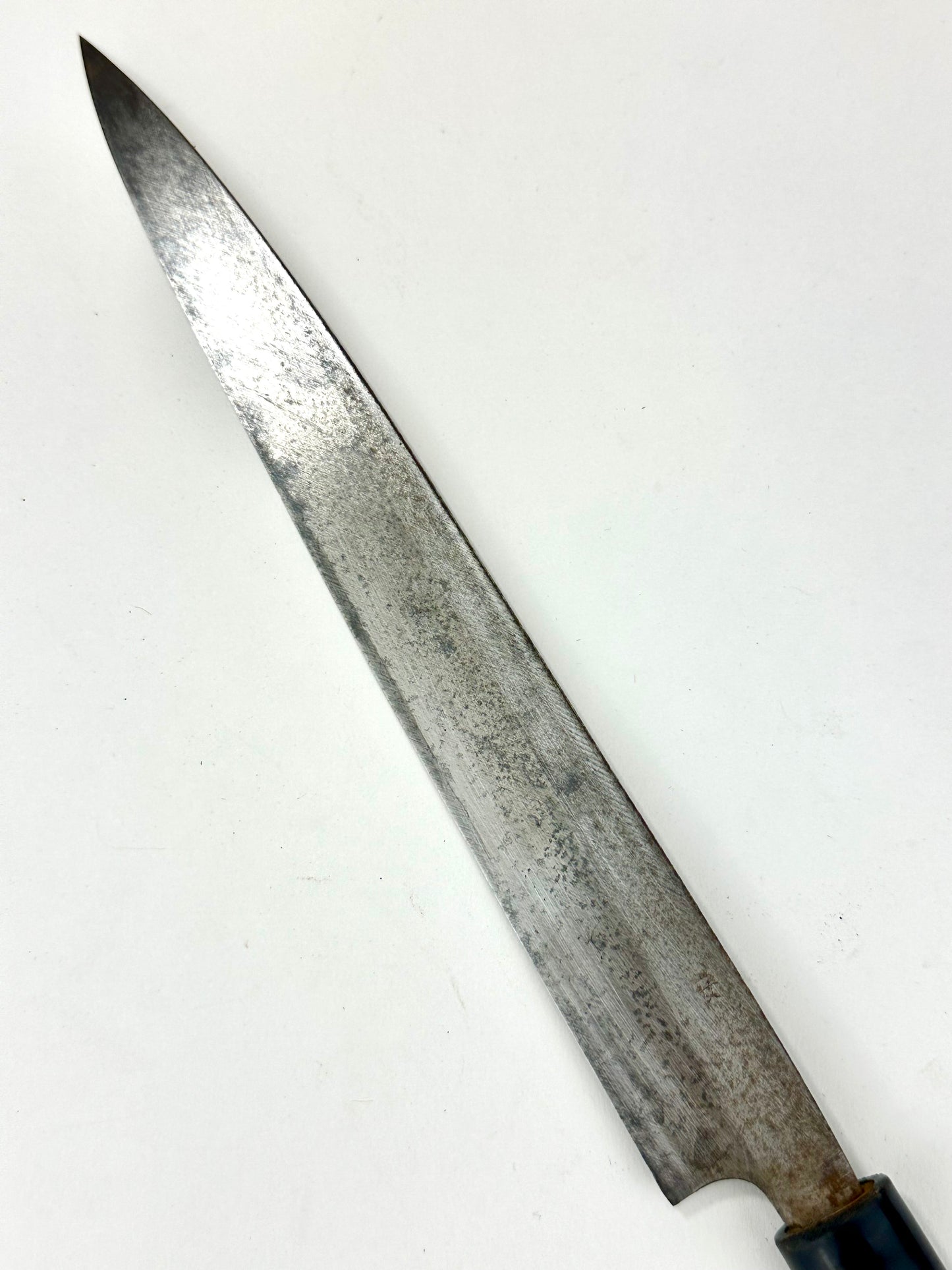 Vintage Japanese Signed Chef's Sashimi Sushi Knife 9" Blade Laminated Samurai Steel