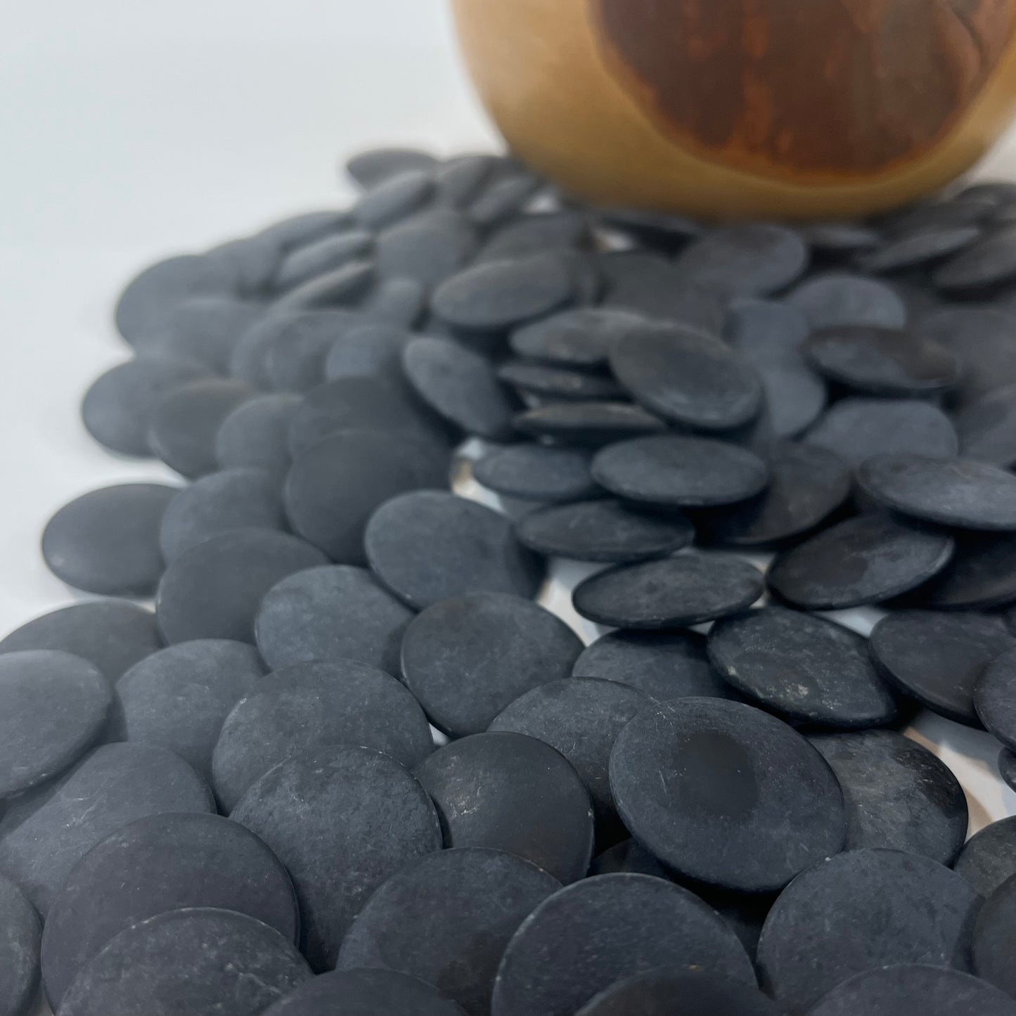 Vintage Go Stones Natural Shell & Slate w/ Keyaki Bowls