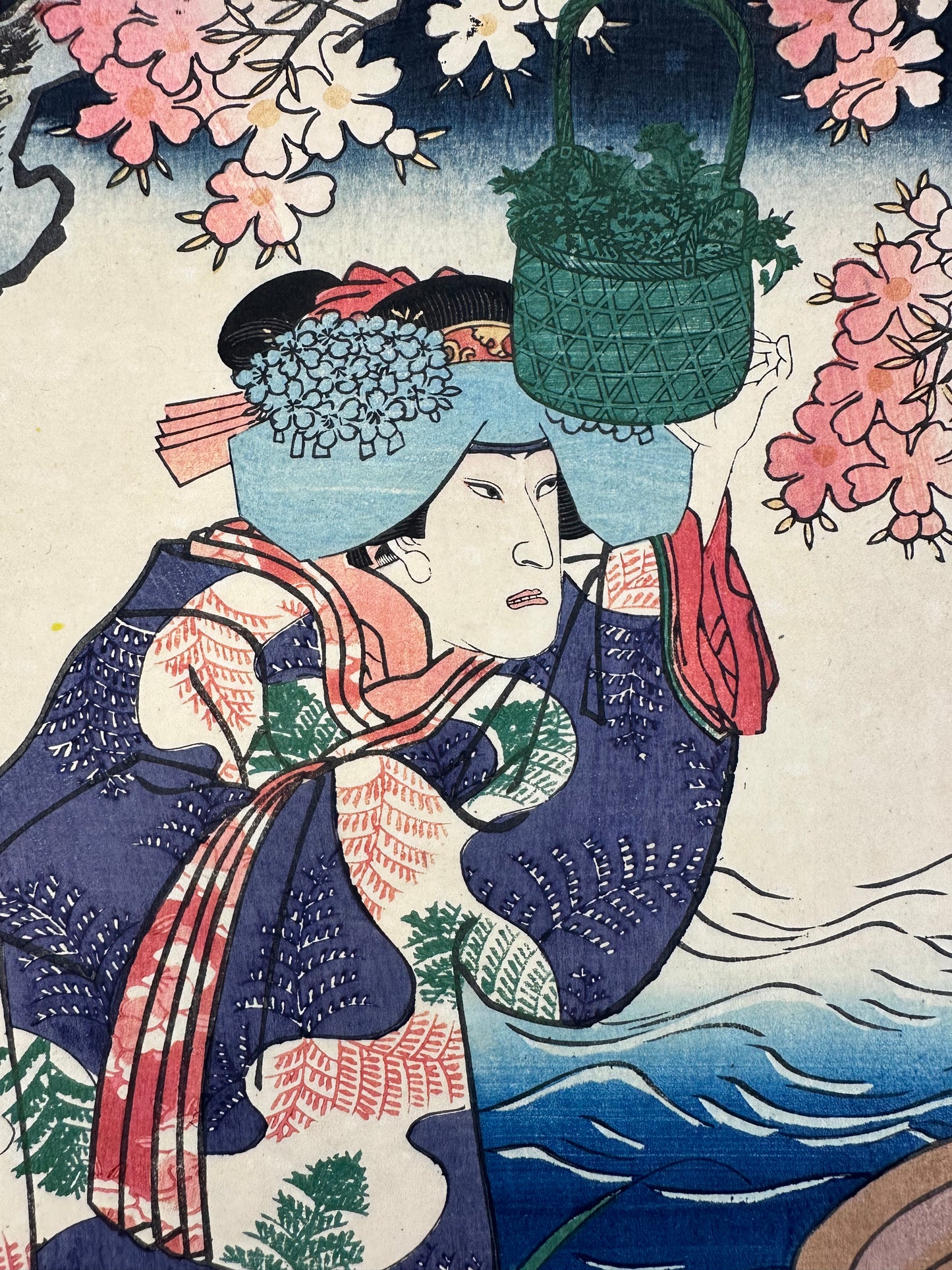 Original Japanese Woodblock Print: by Toyokuni III c1853 Sakura Princess
