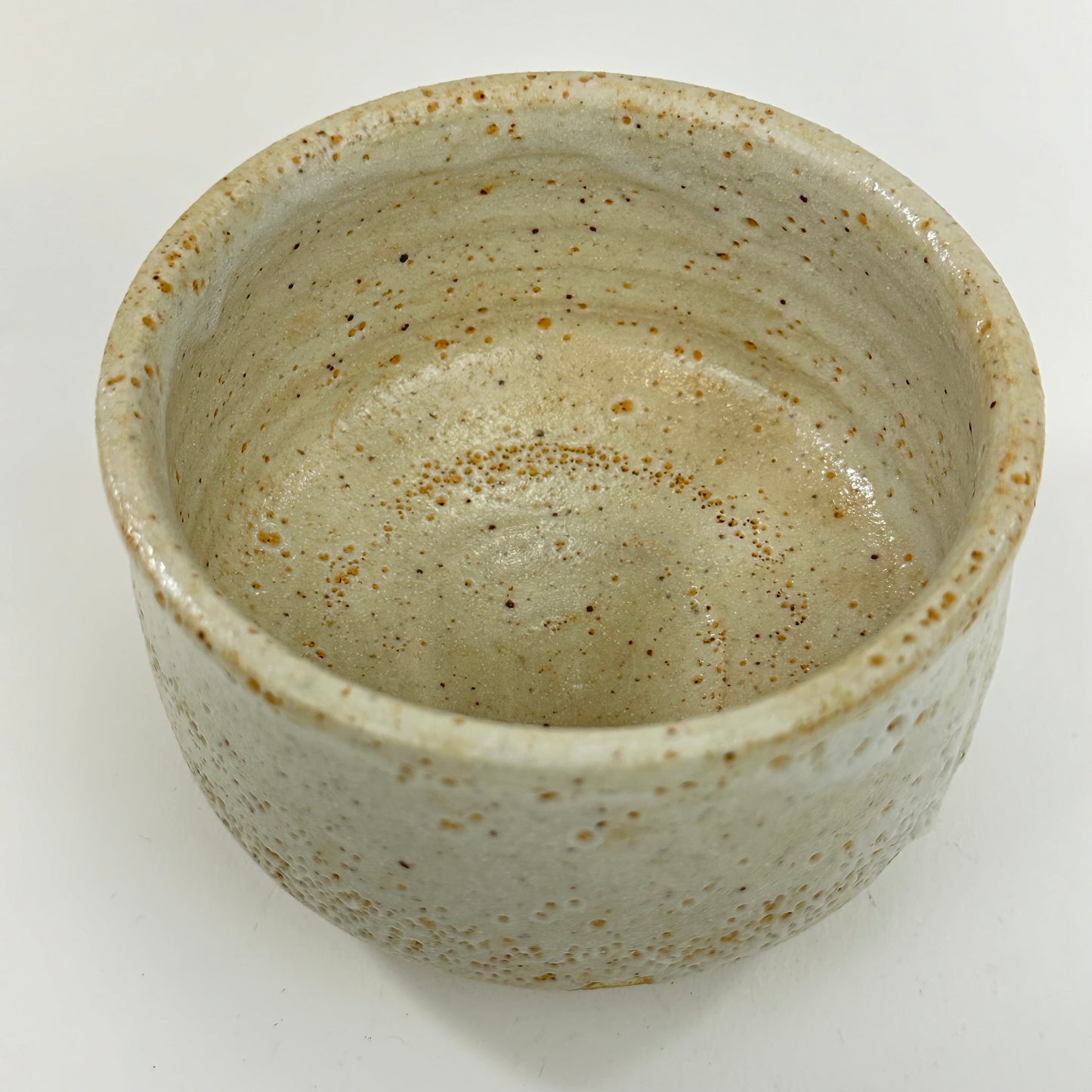 Vintage Japanese Hand Thrown Ceramic Tea Bowl Shino Chawan 5"