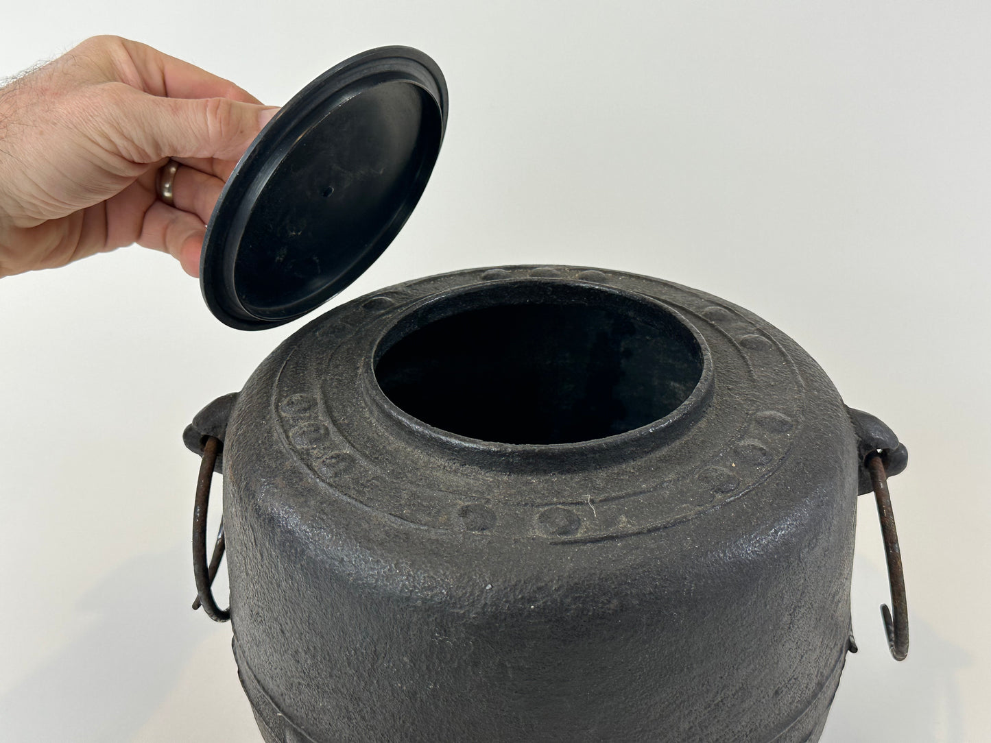 Vintage Japanese Cast Iron Tea Ceremony Kama Kettle 15"