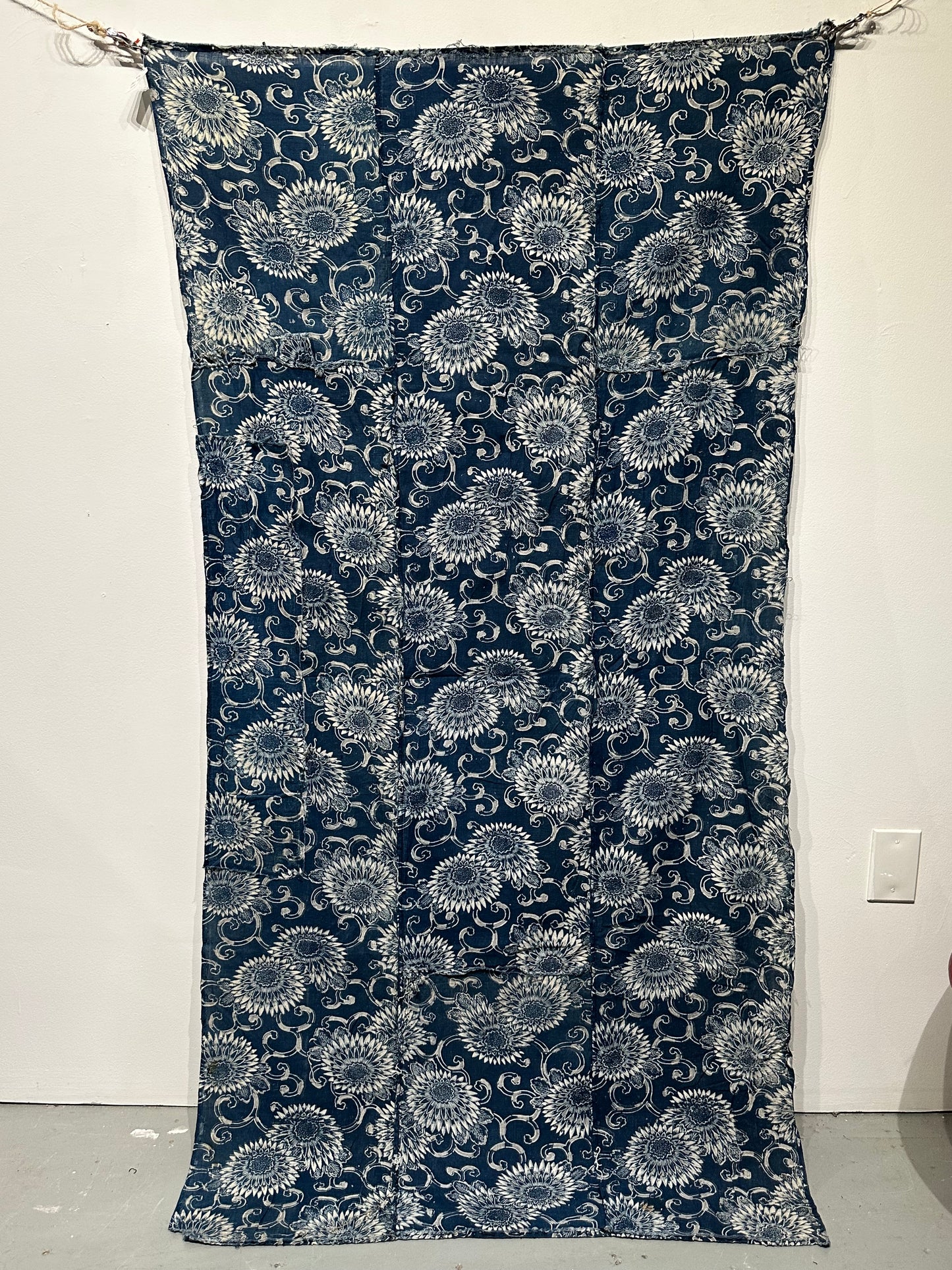 Antique Japanese 19th Century Textile - Katazome Indigo 38"x72" #70