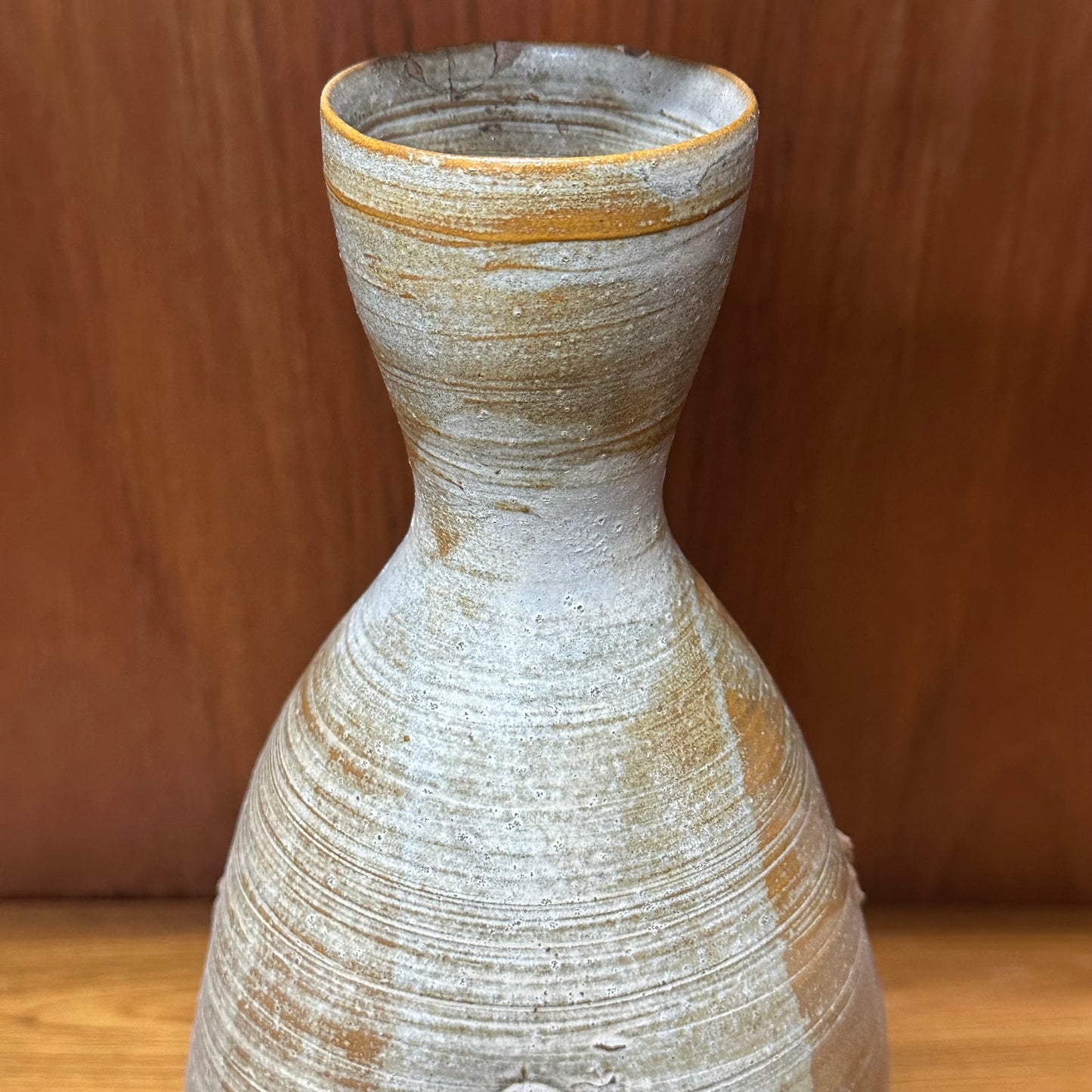 Vintage Japanese Showa Era (mid 20th) Hand Thrown Vase Ikebana Signed