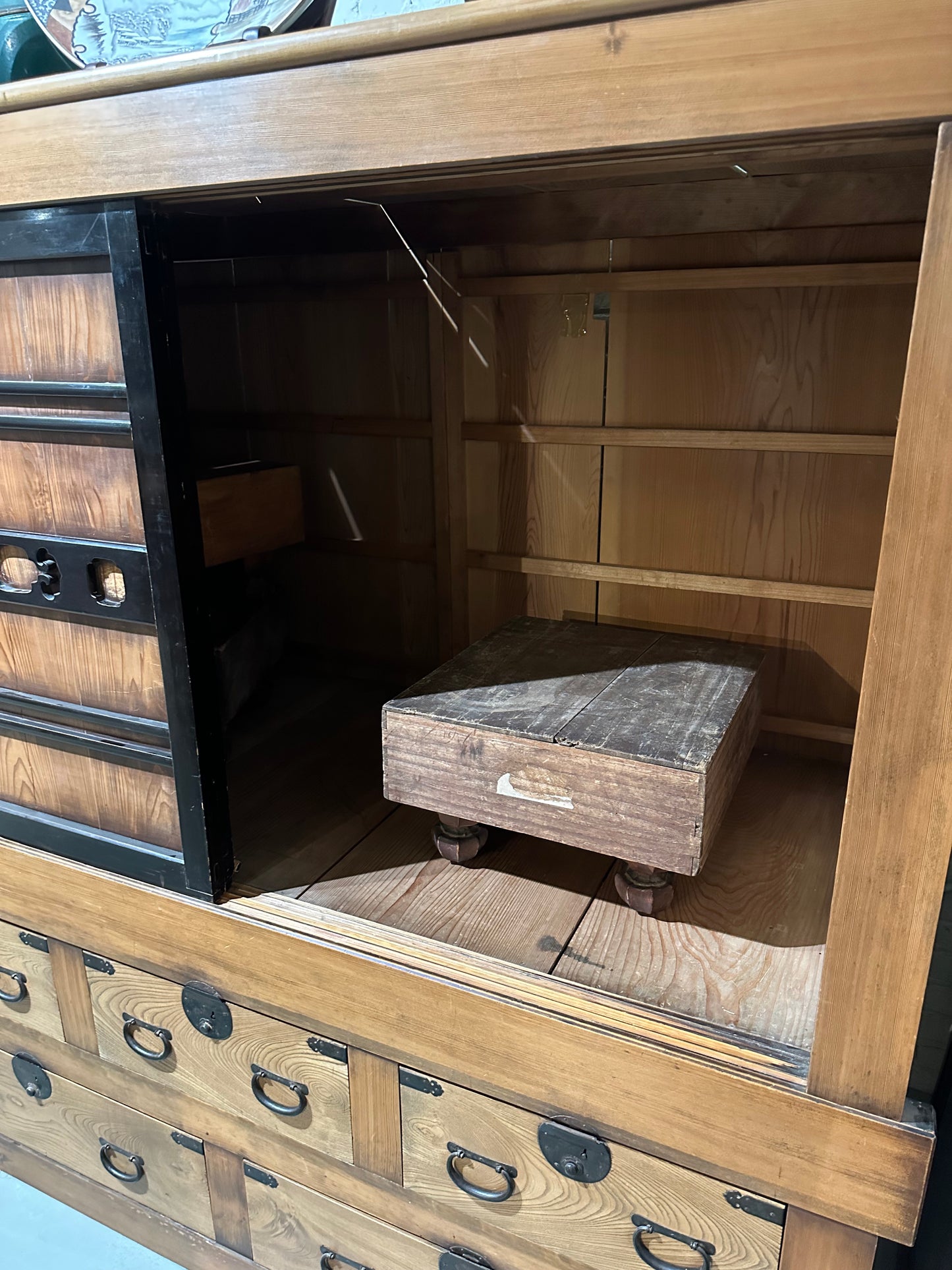 Antique Japanese Meiji Era c1880's Futondansu Blacket Chest Tansu 71"