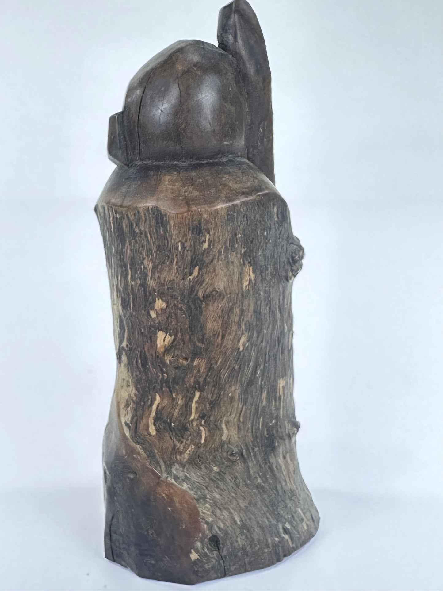 Japanese Antique early 1900's Jurojin Rough Hewn Statue Wabi-Sabi 11.5"
