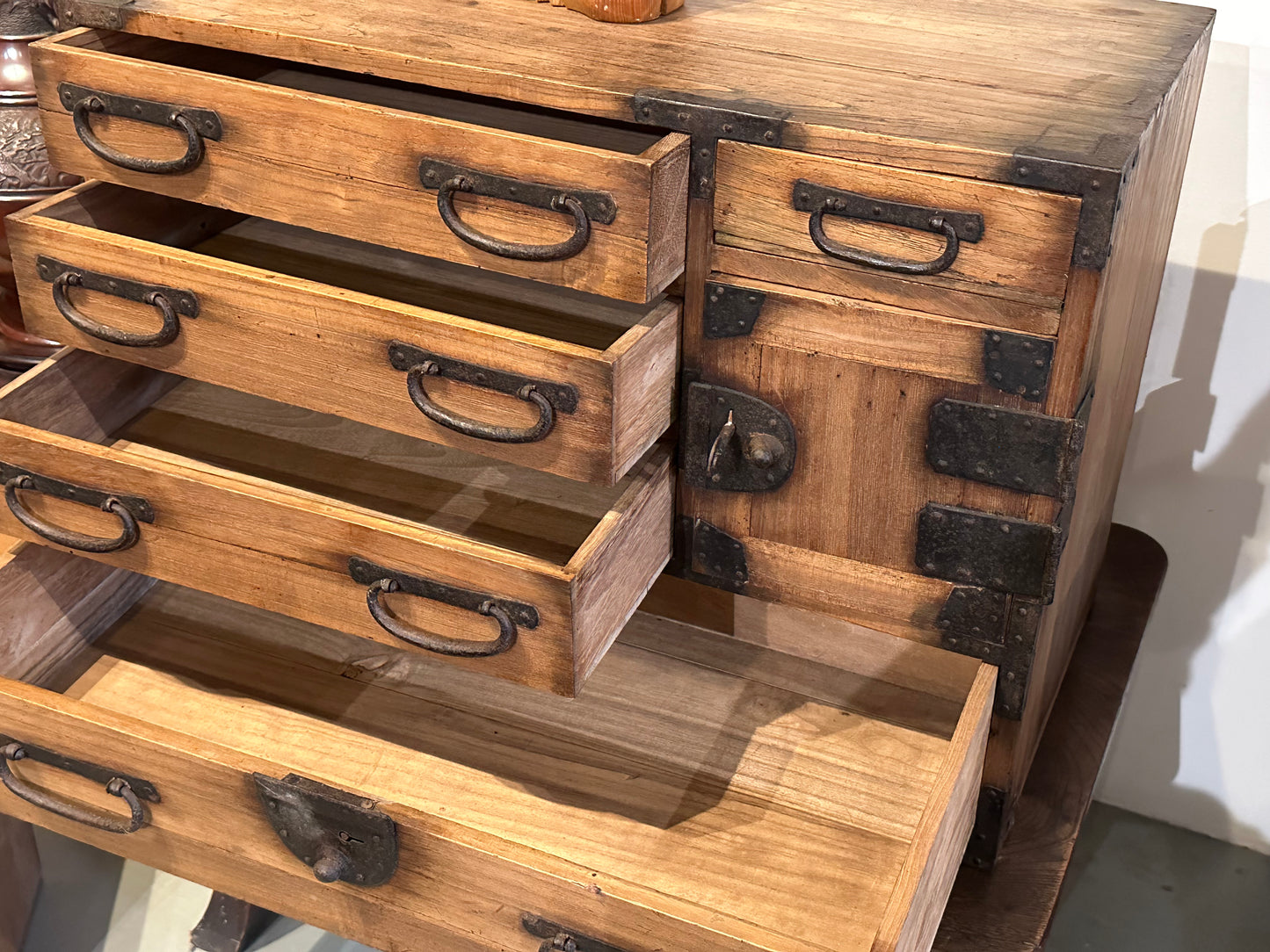 Antique Japanese Kodansu Meiji c1890's Kiri 7 Drawer 23x16x12