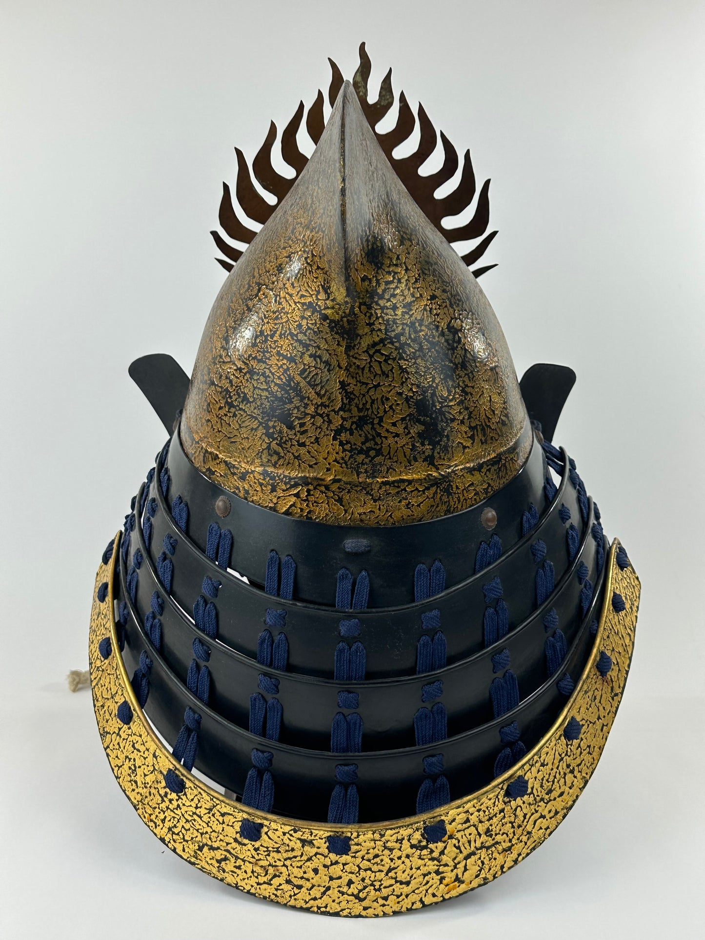 Japanese Edo Period Eboshi Kawari Kabuto w/ Flaming Jewel Maedate Rare LS#115