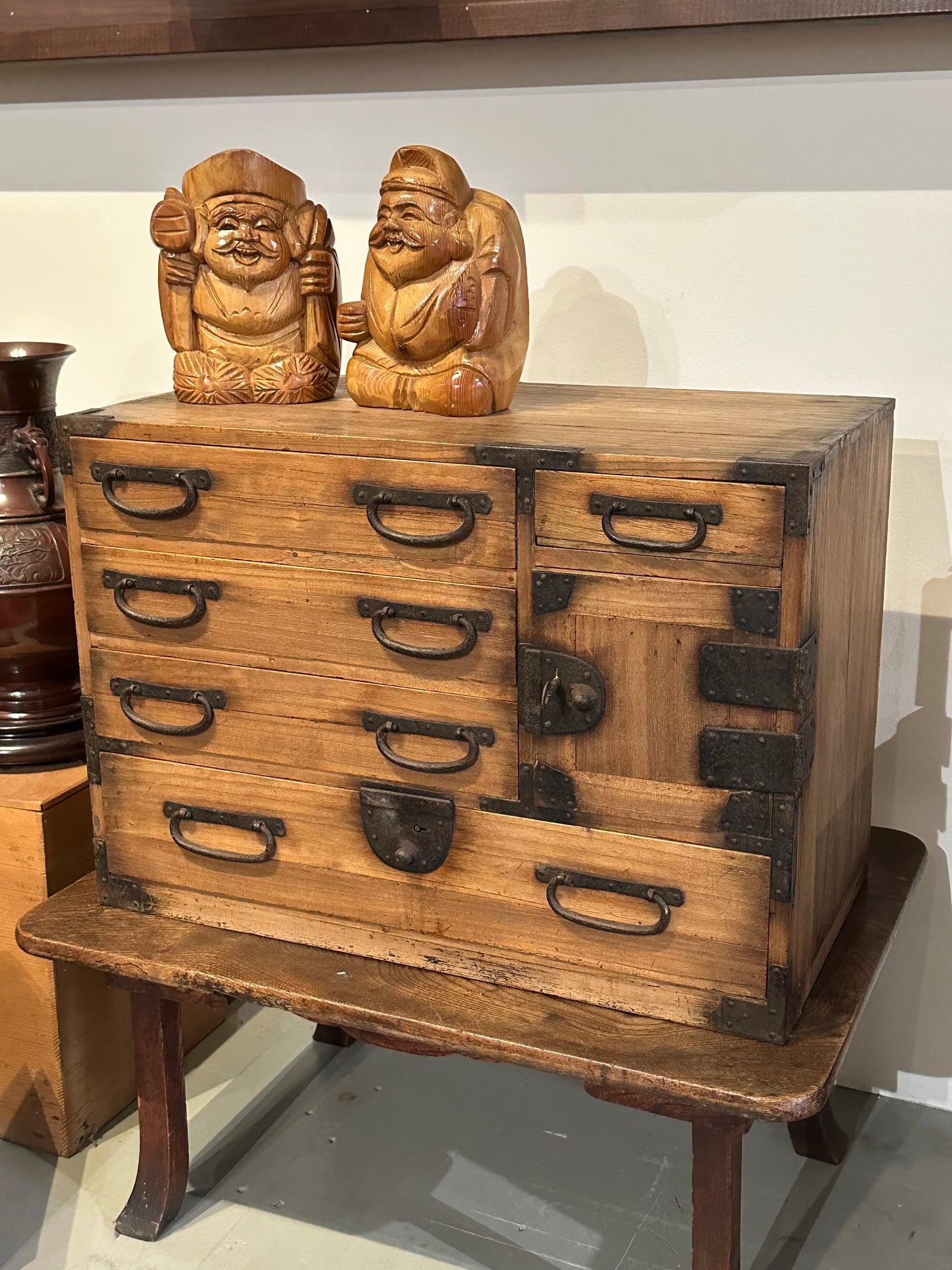 Antique Japanese Kodansu Meiji c1890's Kiri 7 Drawer 23x16x12