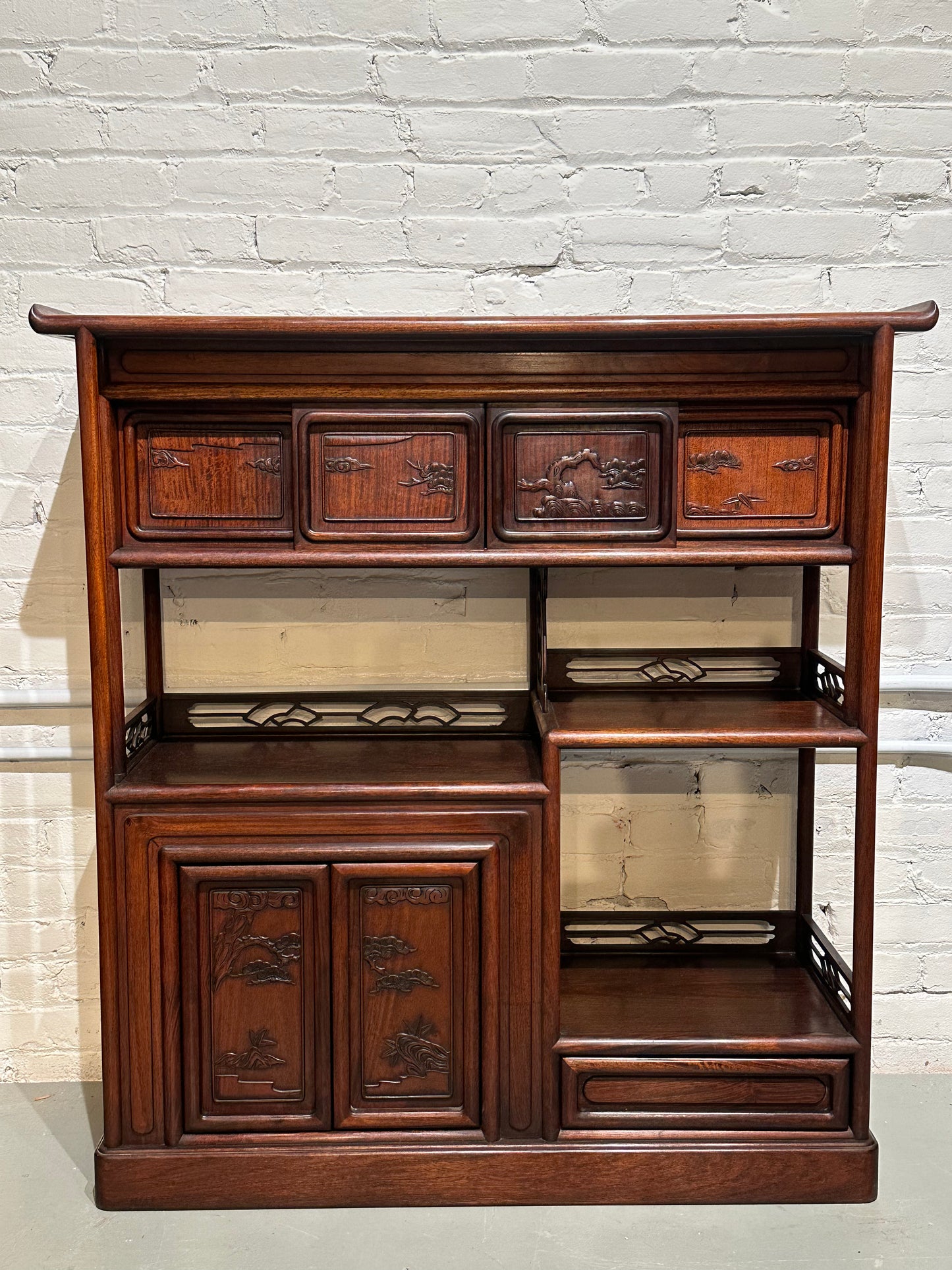 Antique Japanese Chadansu Tea Display Tansu Hongmu 36"H