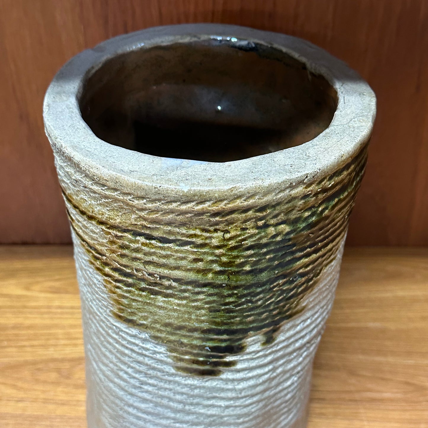 Vintage Japanese Showa Era (mid 20th) Hand Thrown Vase Ikebana
