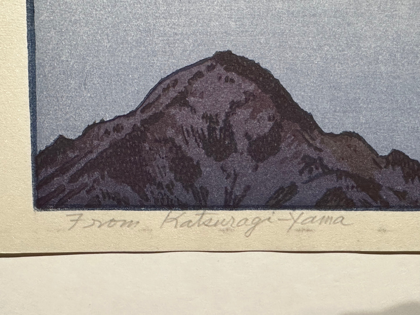 Toshi Yoshida Woodblock Print Mt Fuji from Katsuragi Yama 1983