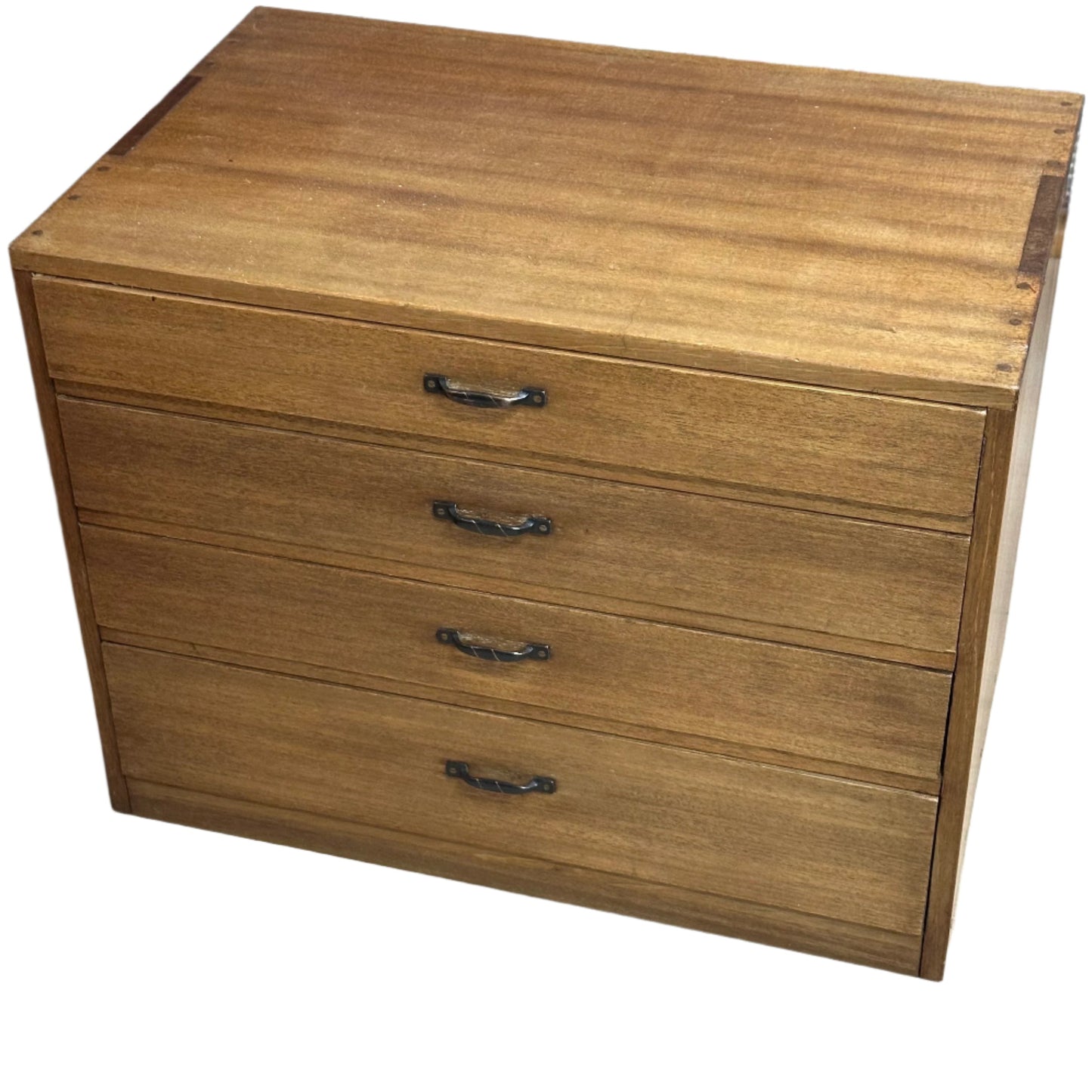 Vintage Japanese Personal Tansu Chest 4 Drawers 26”