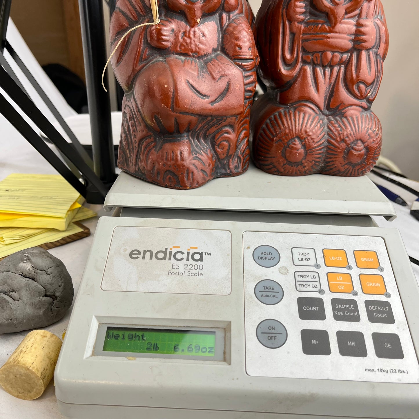 PAIR Japanese Ceramic Lucky Gods Ebisu & Daikokuji 12"