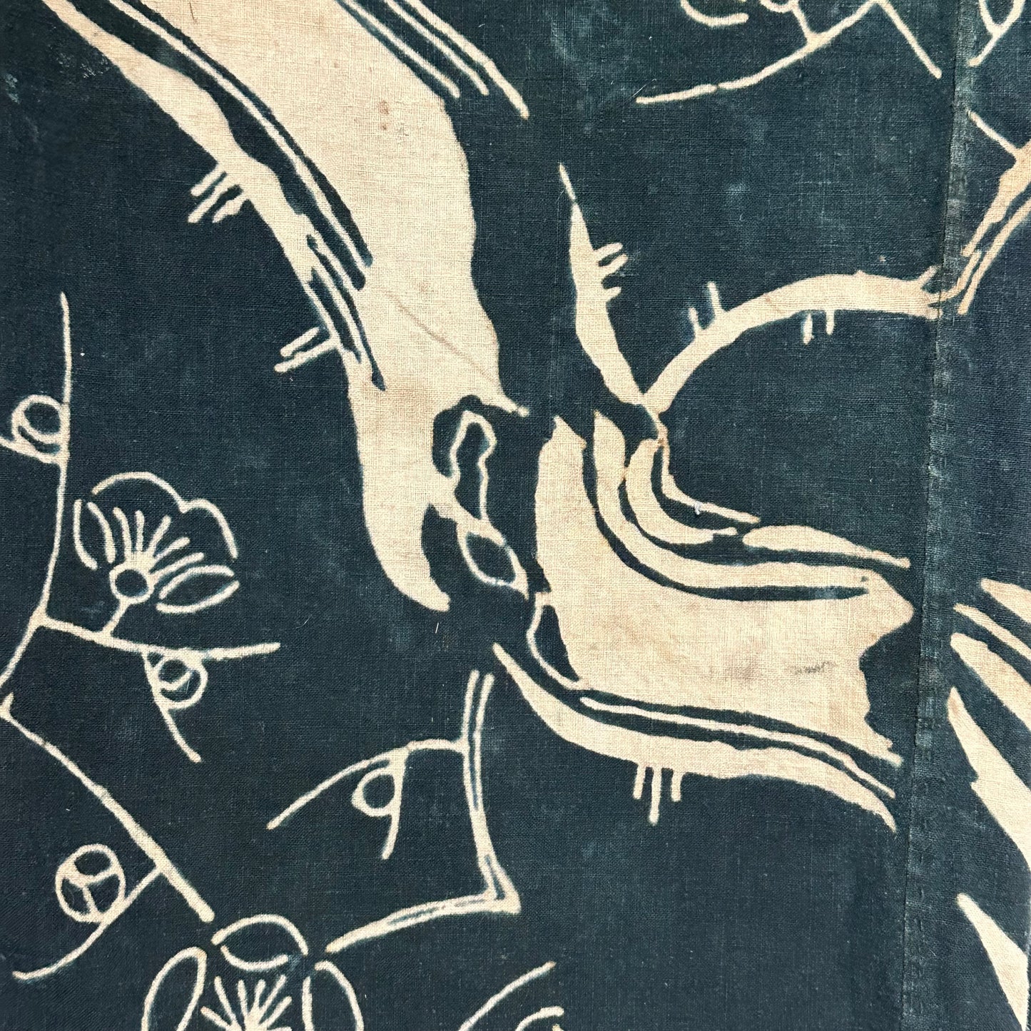 Antique Japanese 19th Century Textile - Tsutsugaki 50"x59" Plum Blossum #59