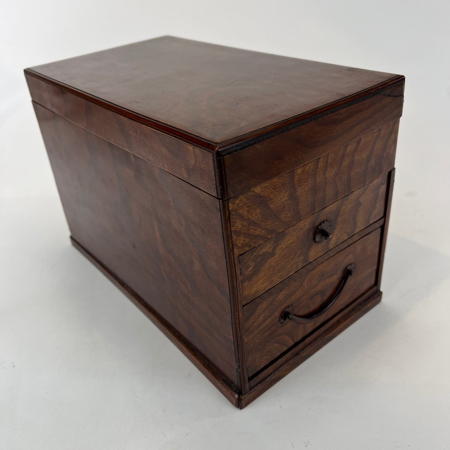 Japanese Suzuribako 2 Drawer Lacquered Box w/ Ink-stones, Brush & Ink Stick Set