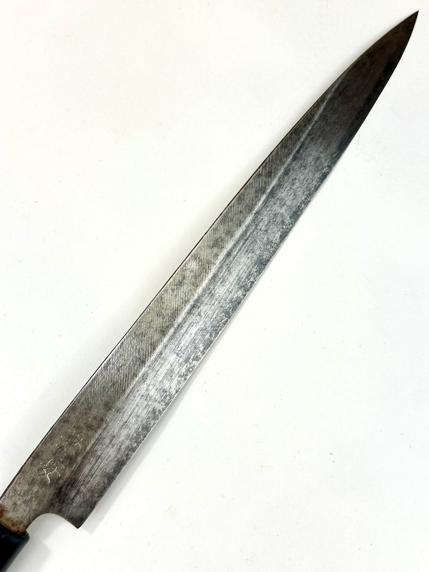 Vintage Japanese Signed Chef's Sashimi Sushi Knife 9" Blade Laminated Samurai Steel