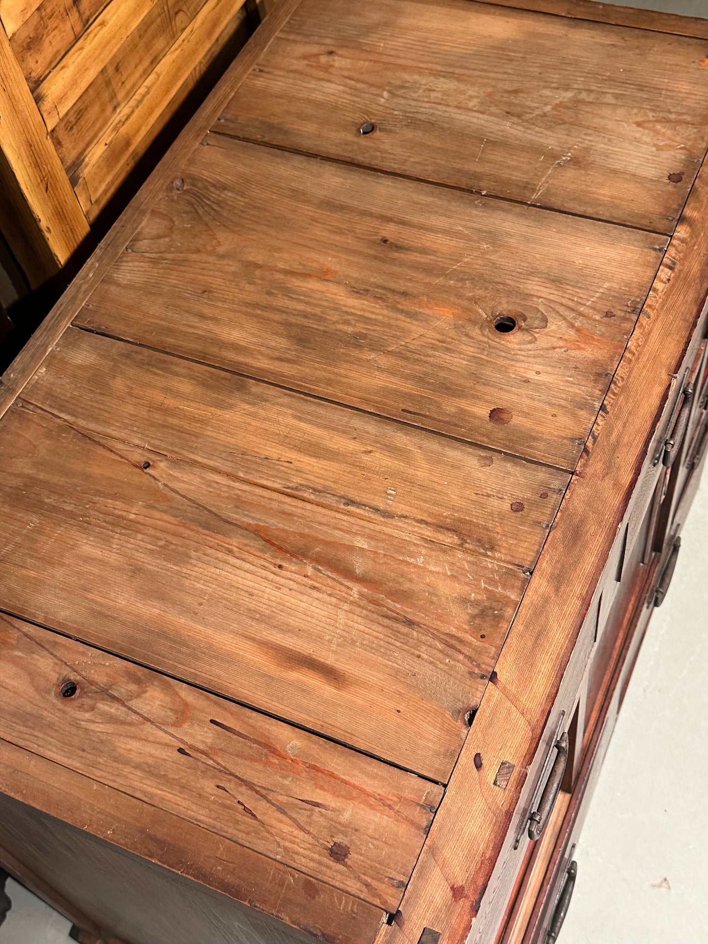 Antique Japanese Meiji Era Chobadansu Keyaki Elmwood Tansu Chest 34"W
