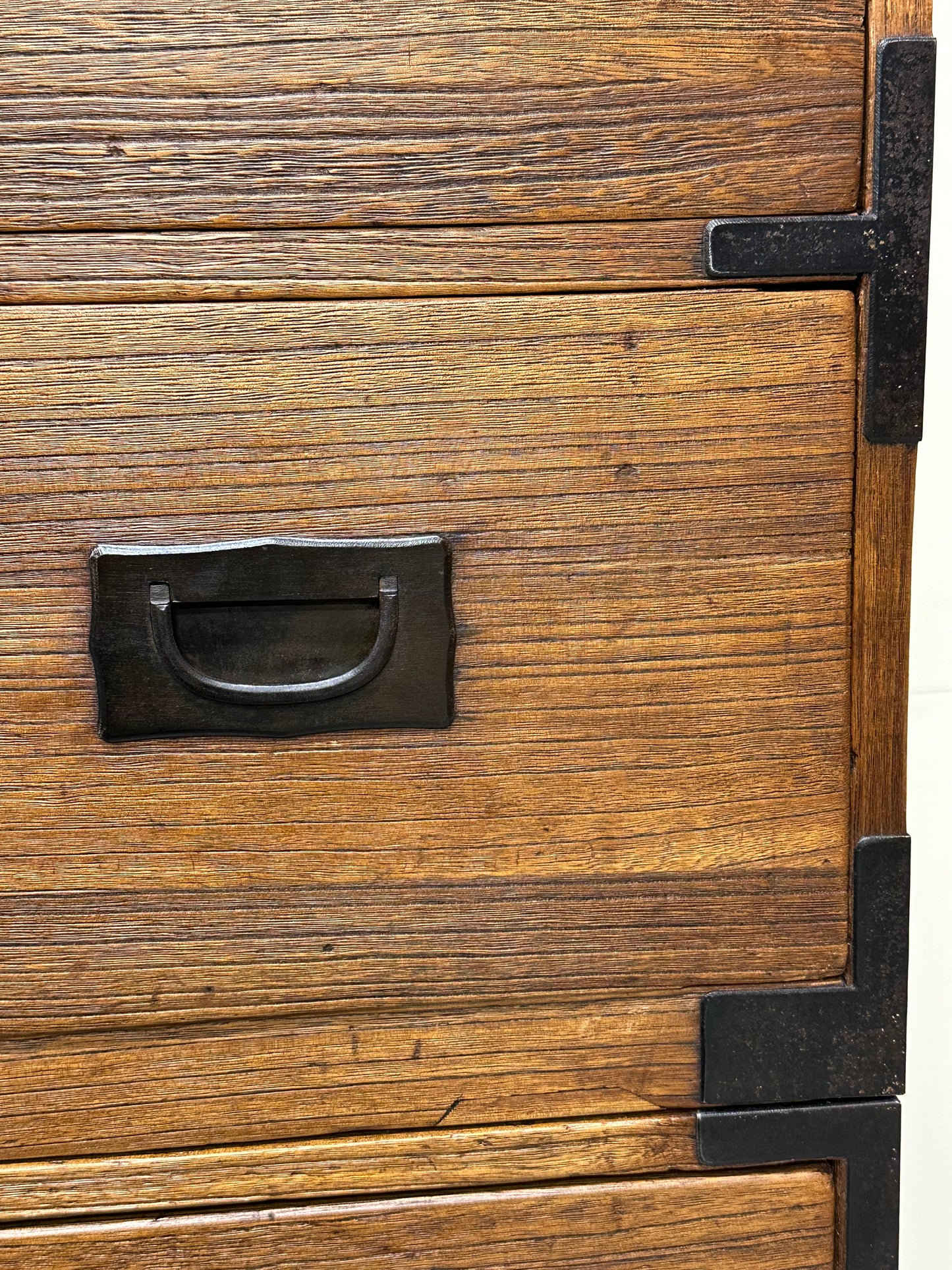 Antique Japanese Isho-Tansu Clothing Chest Taisho c1920’s 57”H Kiri Wood