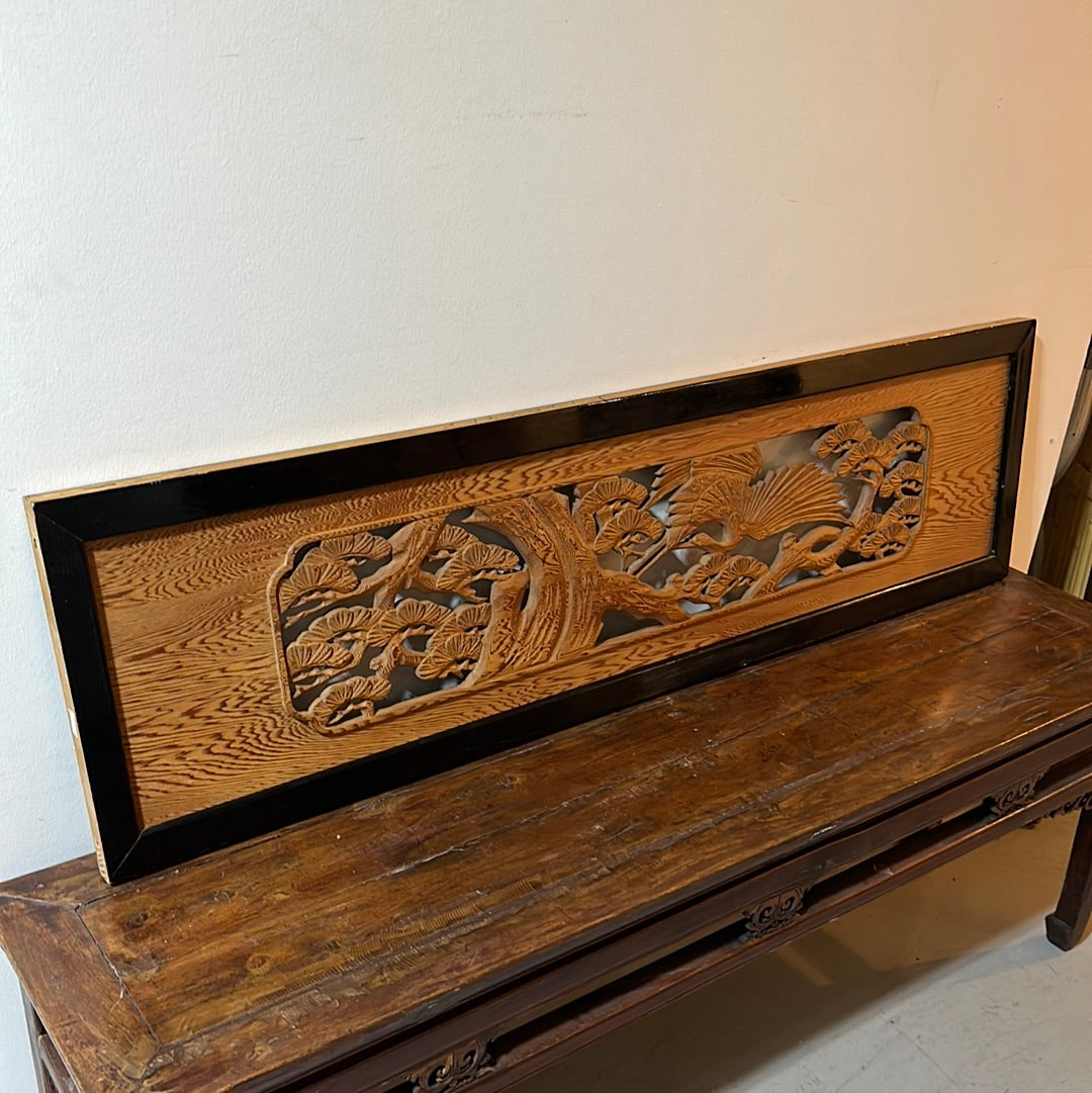 Japanese Ranma Carved Transom Sugi Wood