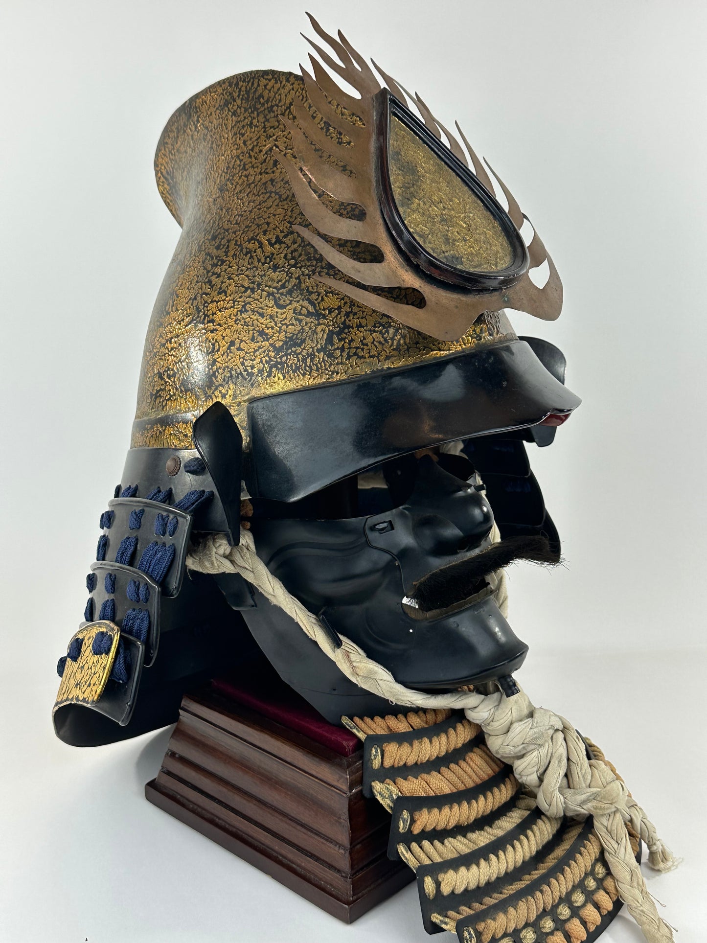 Japanese Edo Period Eboshi Kawari Kabuto w/ Flaming Jewel Maedate Rare LS#115