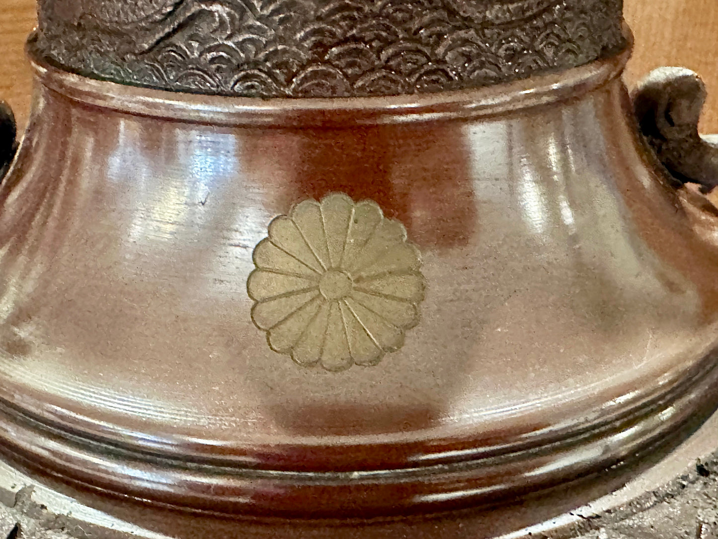 Vintage Japanese Early-Mid Showa Bronze Vase Dragon Motif 13"