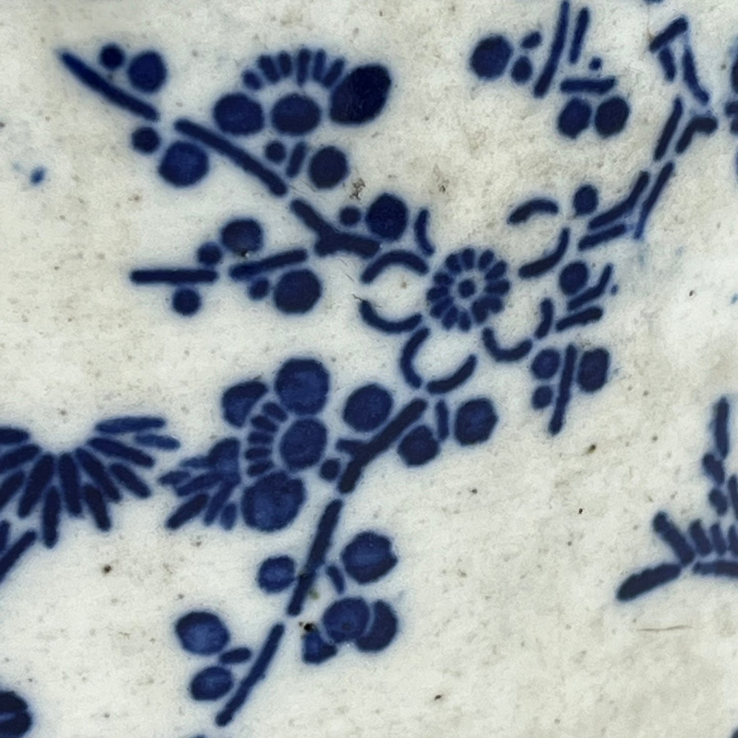 Antique Japanese Meiji Era small Ceramic Blue & White Hibachi Brazier 6”