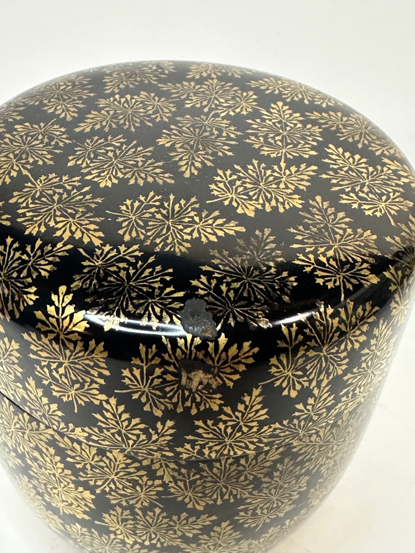 Vintage Japanese Tea Ceremony Natsume Gold Makie Tea Caddy 2.5”