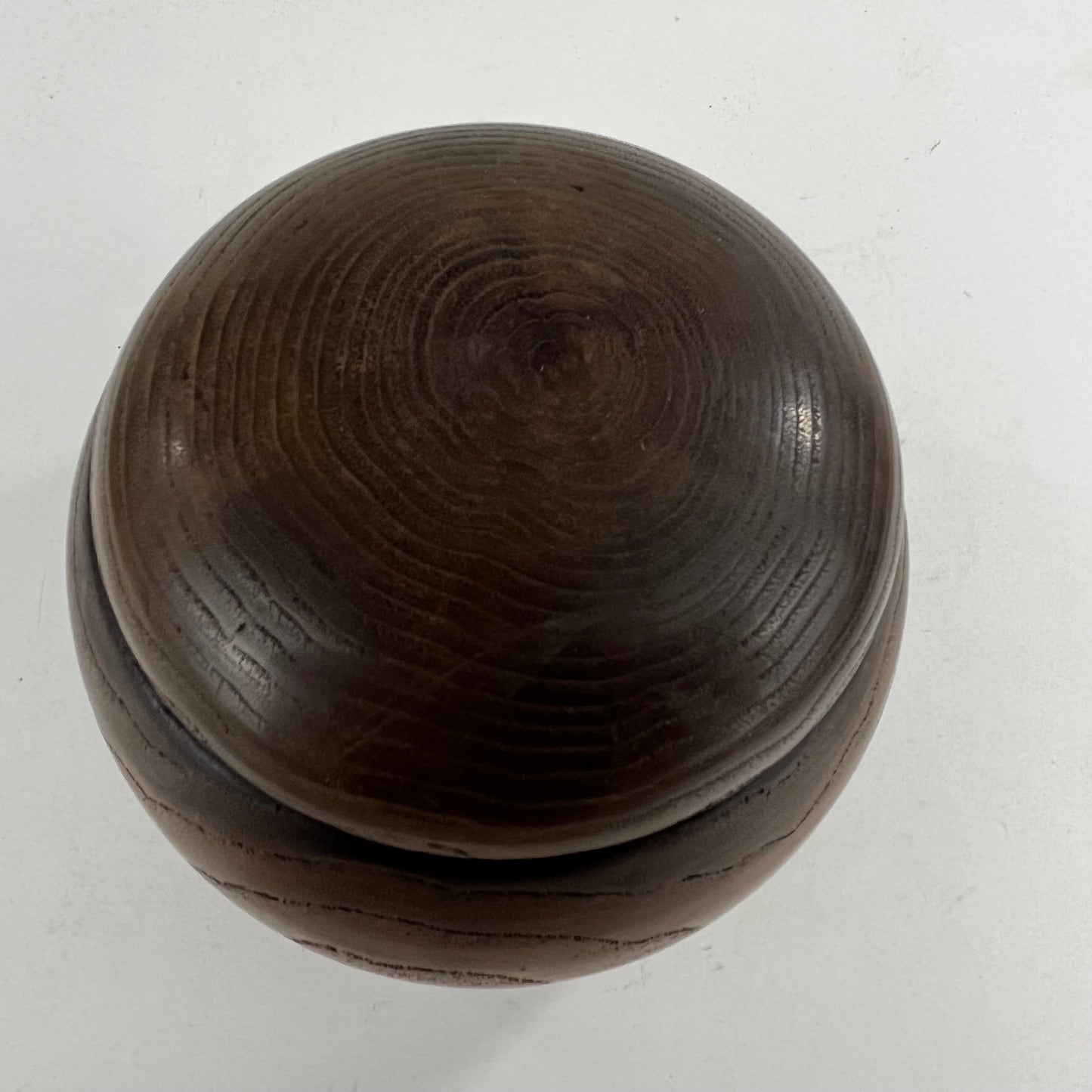 Vintage Round Wooden Lidded Box Bowls 5”